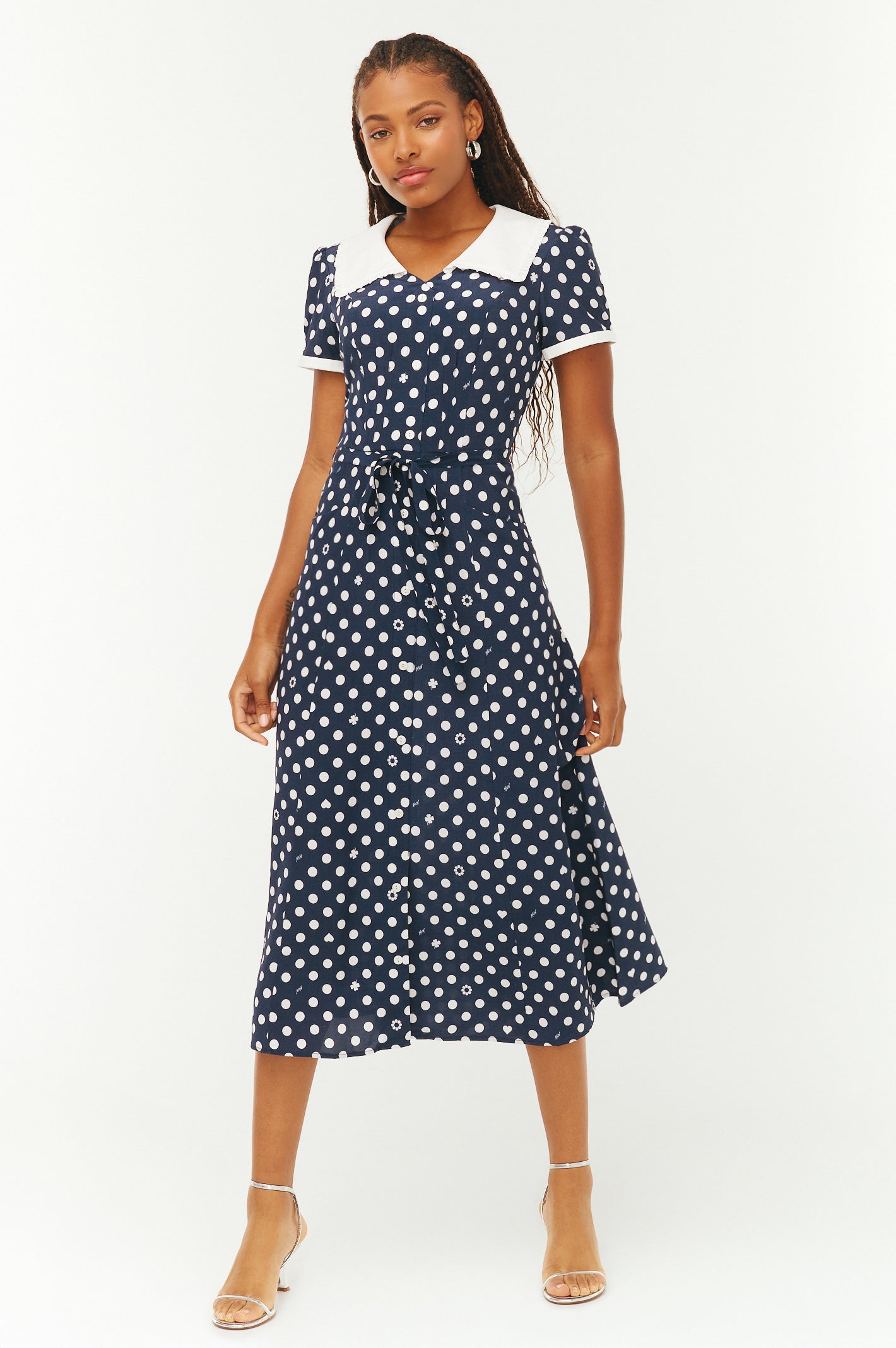 Embroidered Marina Collar Dress