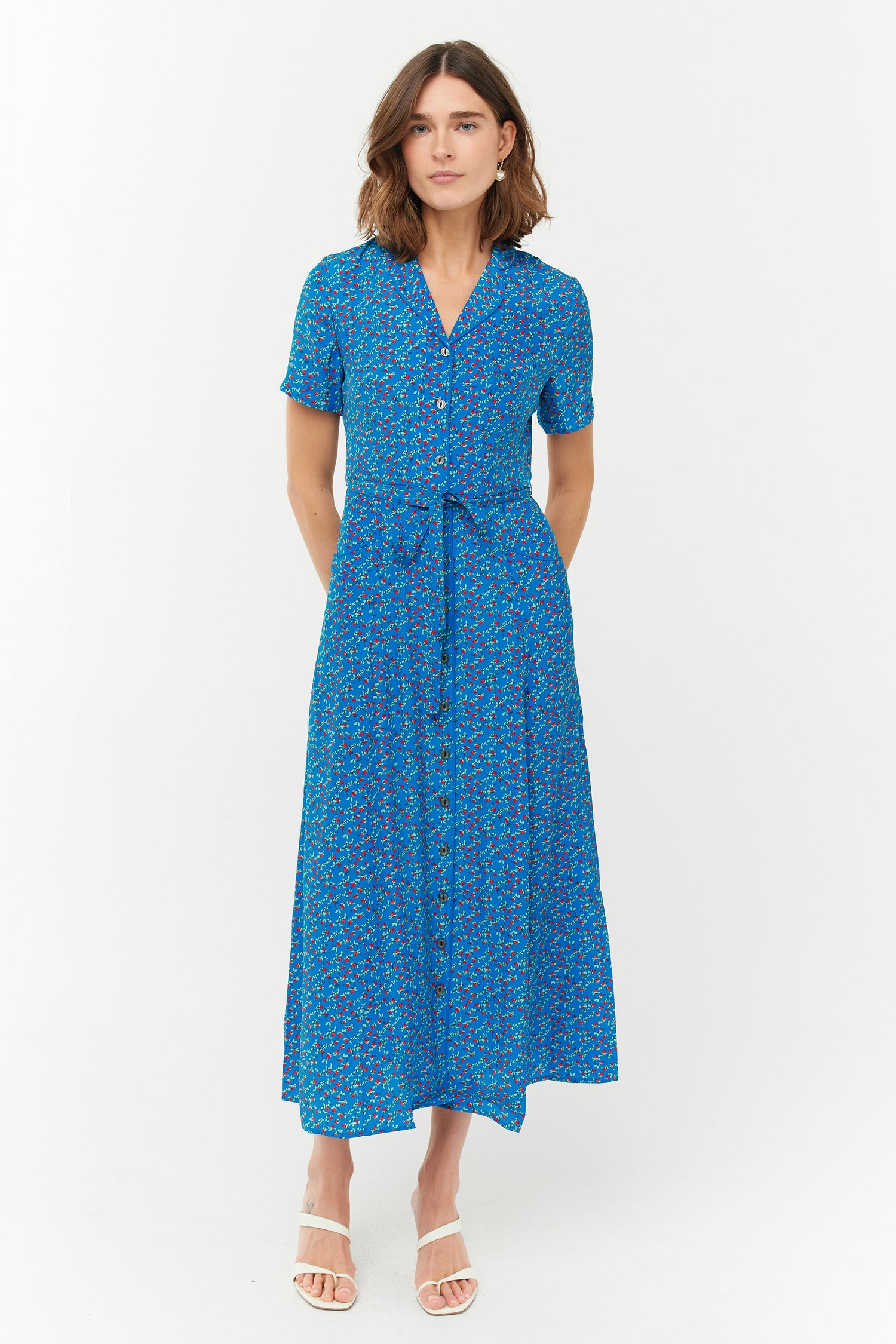 Long Maria Dress - Blue Rosebud 12 / Blue Rosebud Long Maria Dress - Blue Rosebud 12 / Blue Rosebud