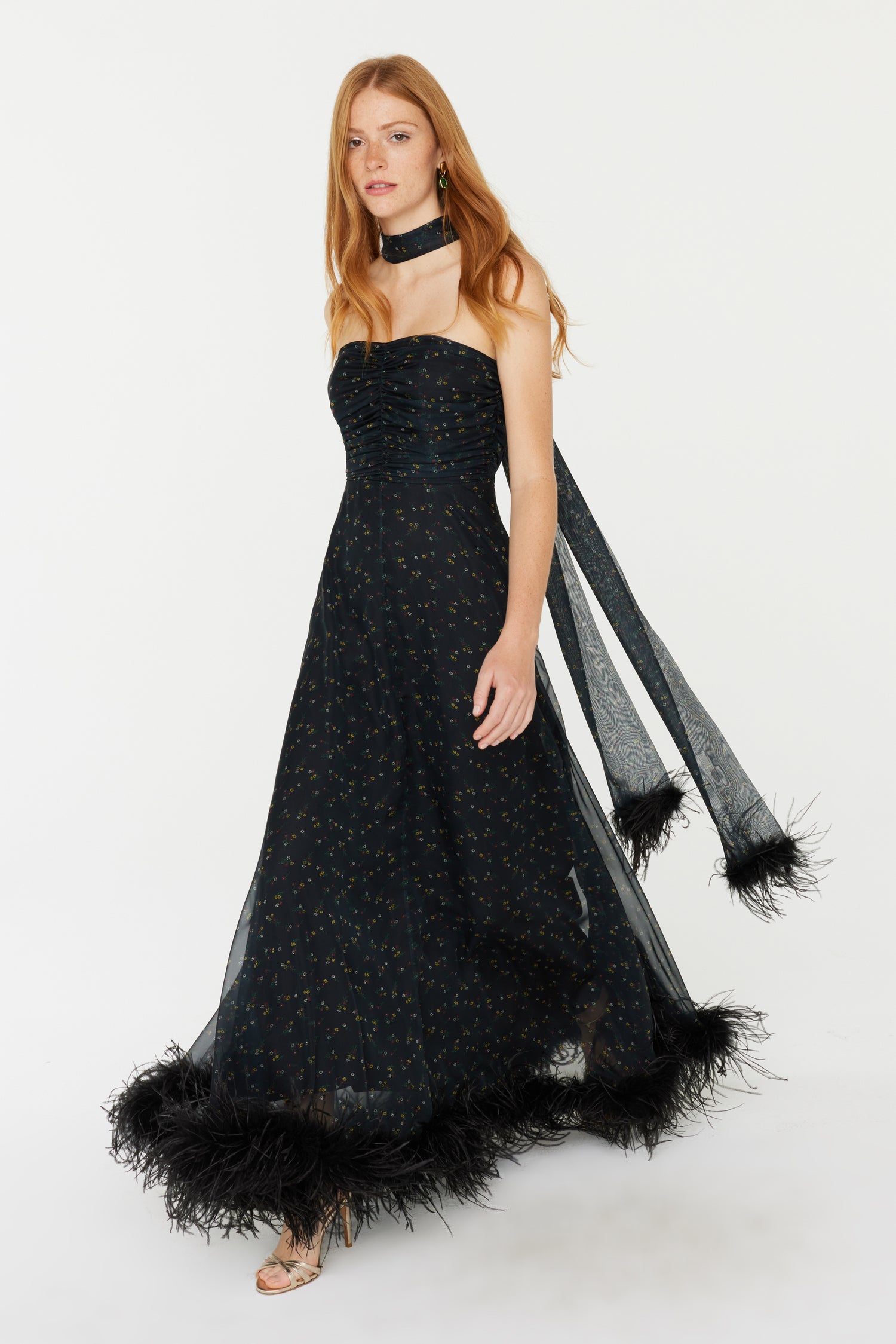 Lola Dress w. Scarf - Posy Floral HVN Lola Dress w. Scarf - Posy Floral HVN