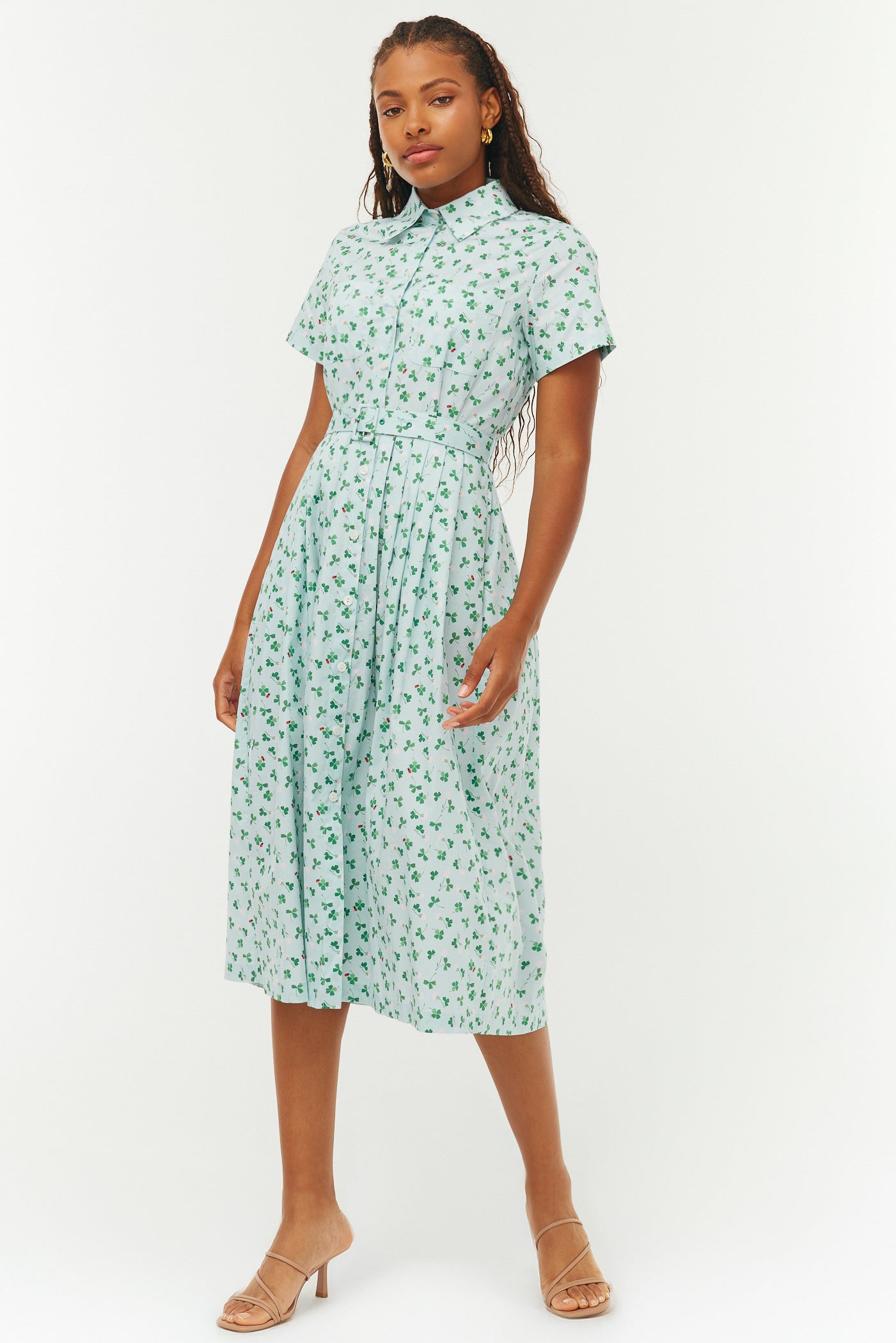 Kristin Cotton Button Down Dress - Clover – HVN