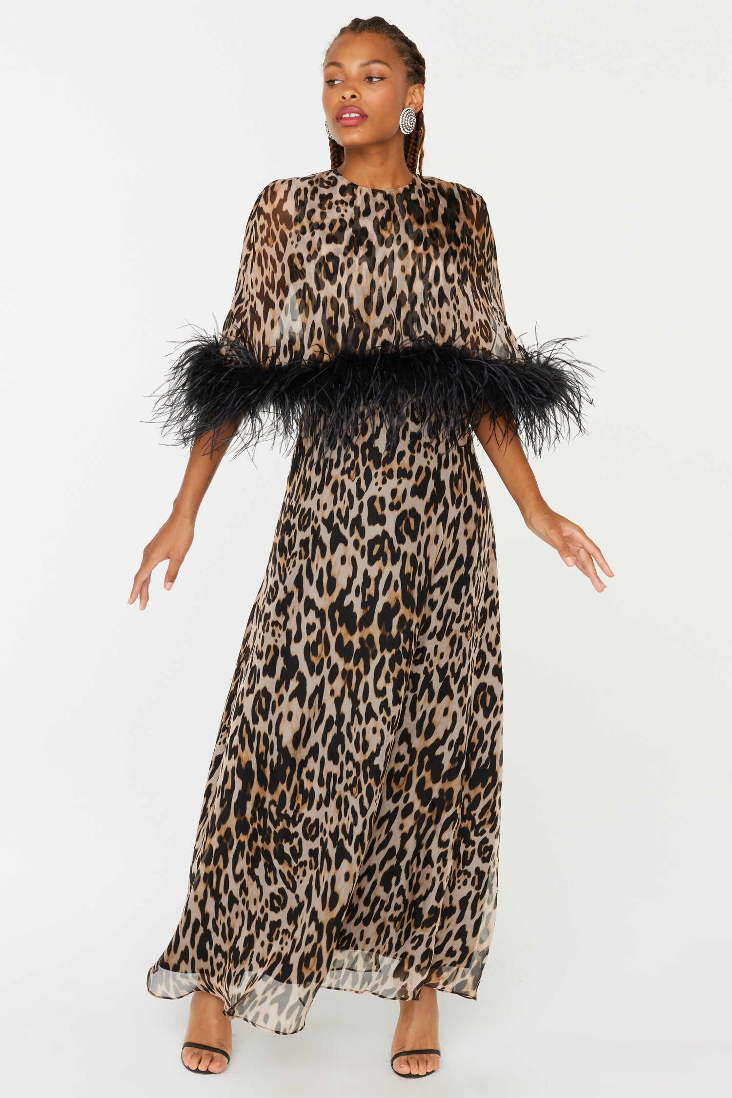 chiffon leopard print dress Leopard Sweetheart A Line Chiffon Ruffled Long Prom Dresses With Appliques, Leopard / 00