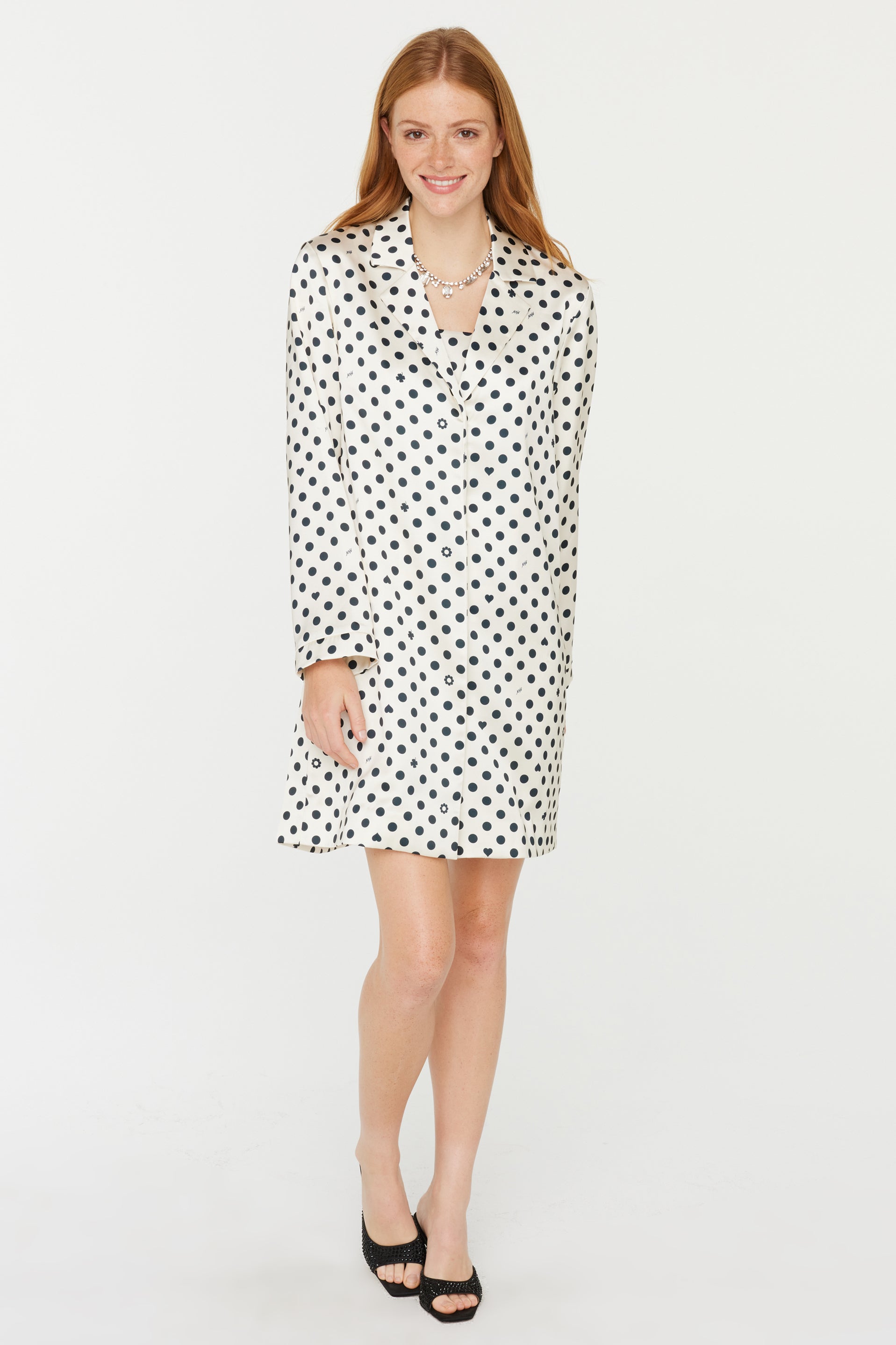 Luna Coat - Black & White Polka Dot – HVN