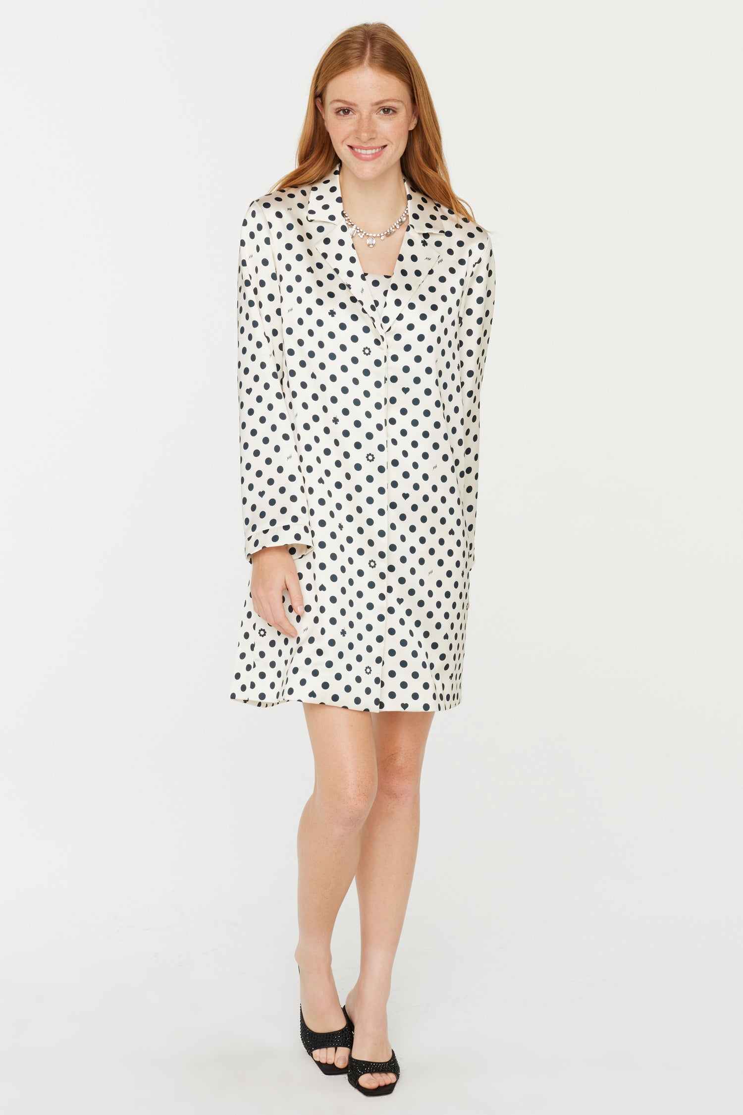 Luna Coat - Black & White Polka Dot HVN Luna Coat - Black & White Polka Dot HVN