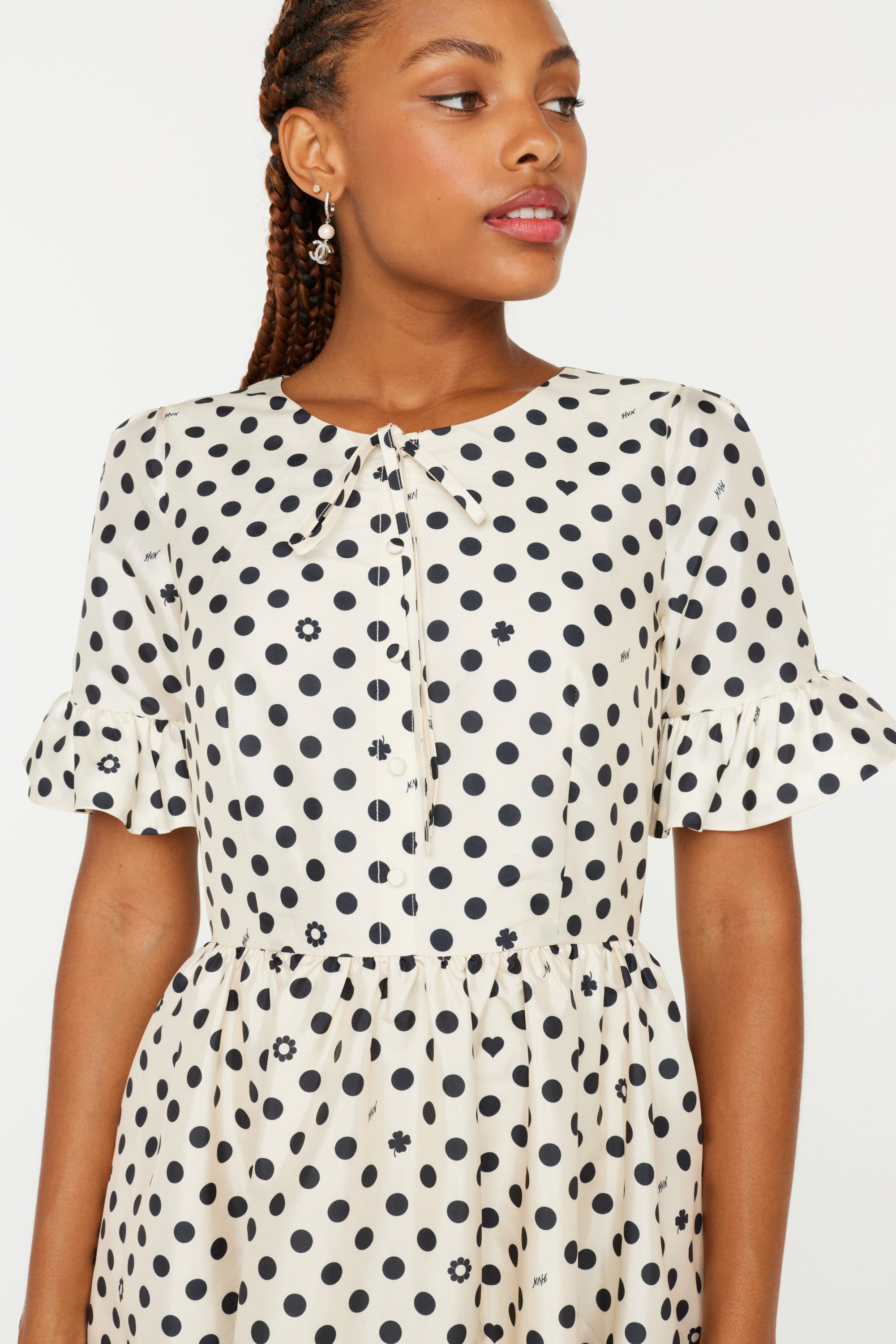 White polka shop dot skater dress