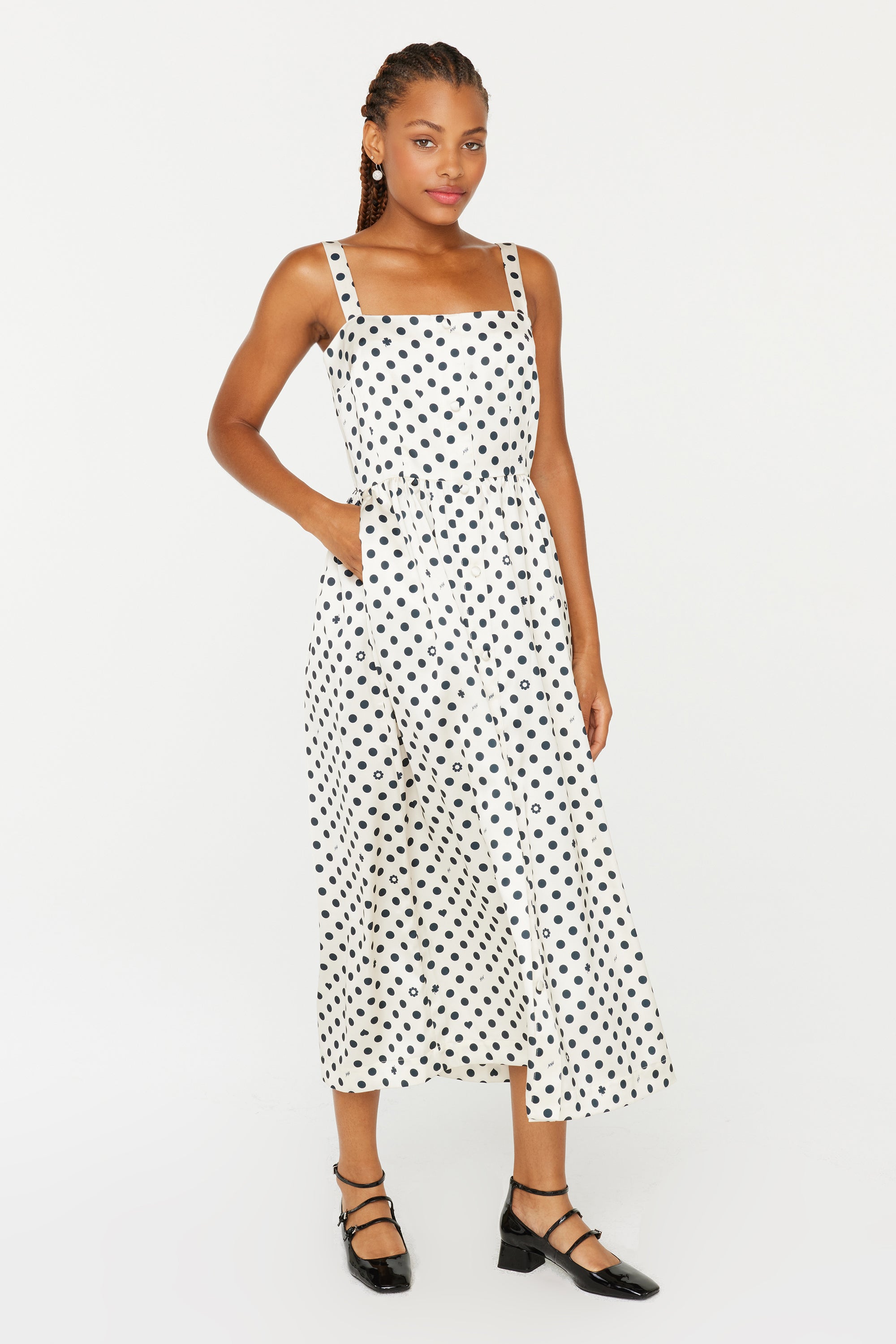 Laura Dress - Black & White Polka Dot – HVN