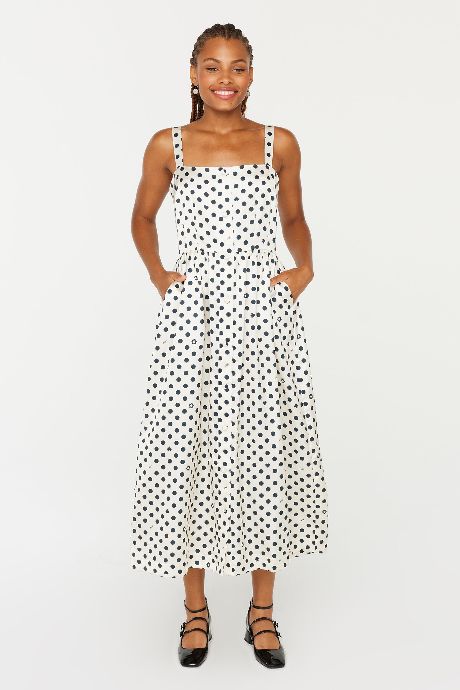 Laura Dress - Black & White Polka Dot – HVN