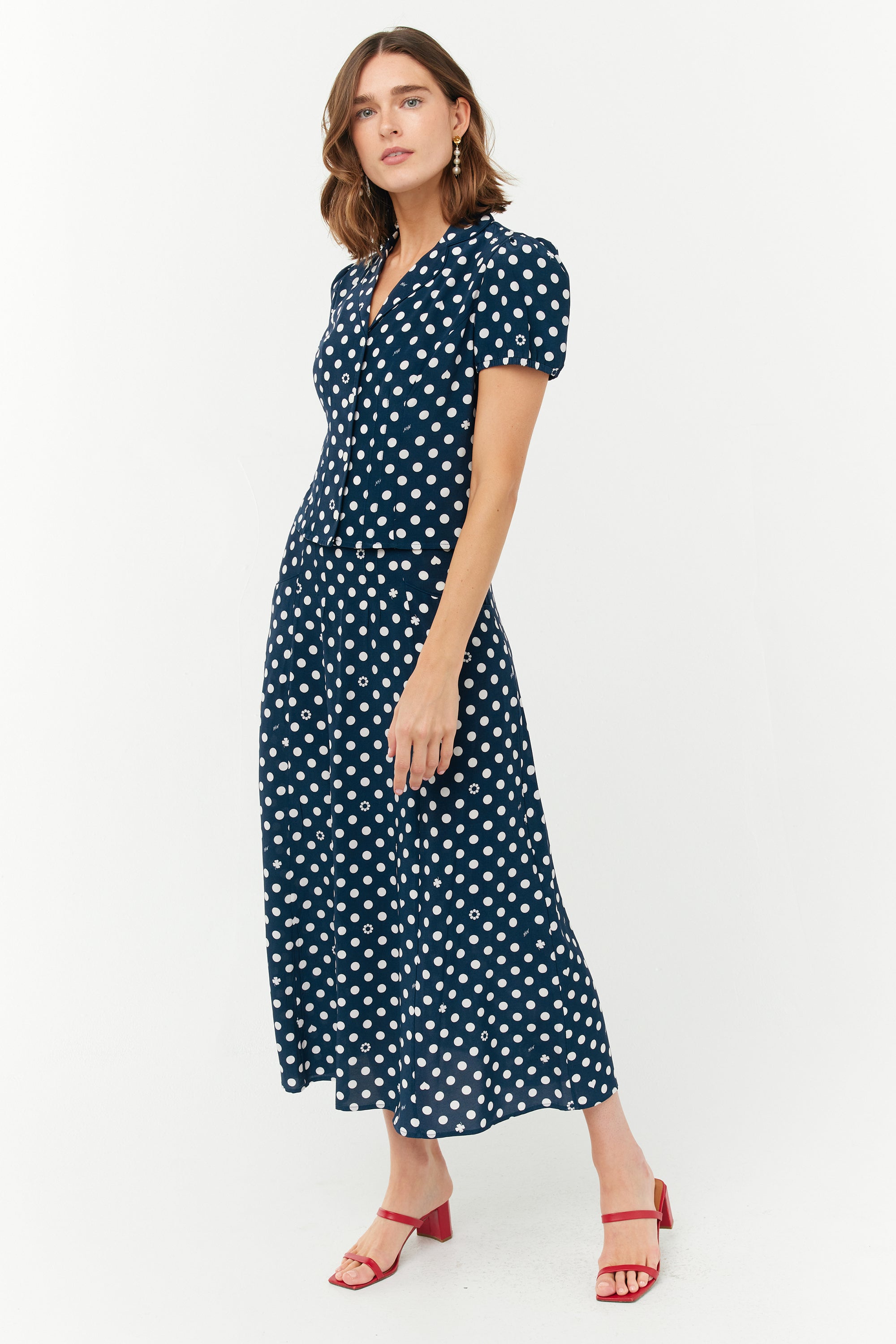 Sophie Skirt Set - Navy Charm Polka Dot – HVN