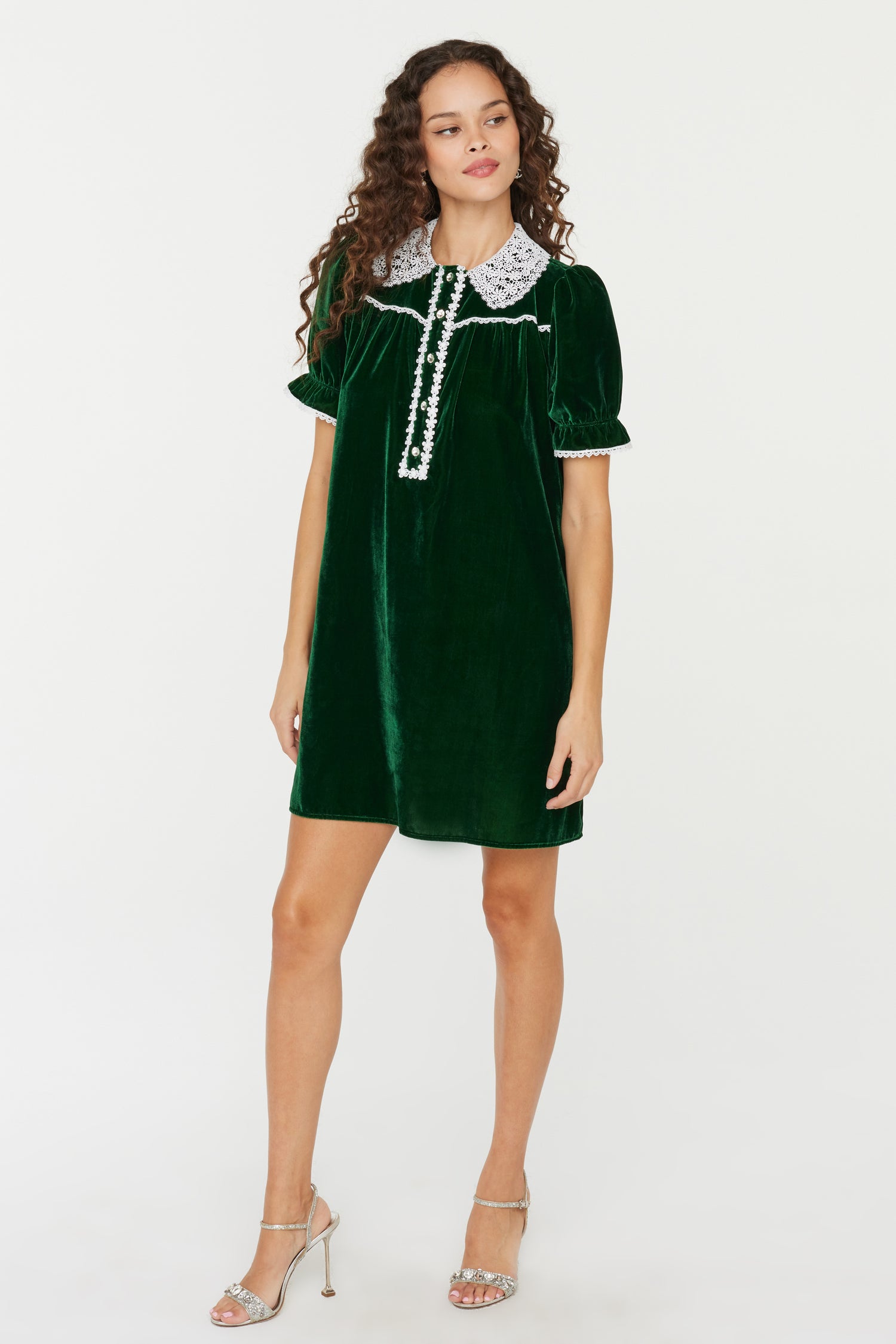 Silk Velvet Marie Mini Baby Doll Dress