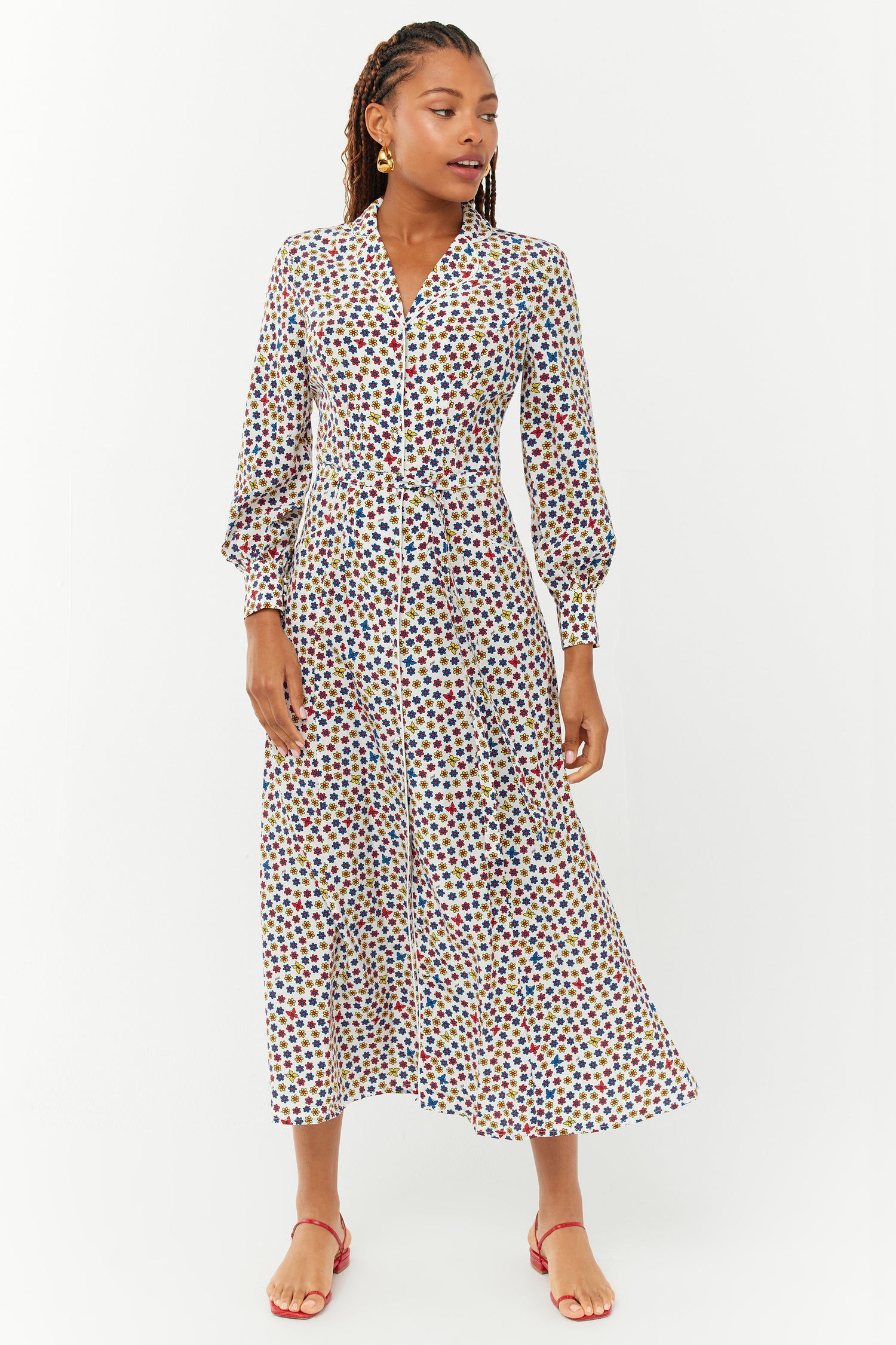 Sarah Crepe Long Sleeve Dress