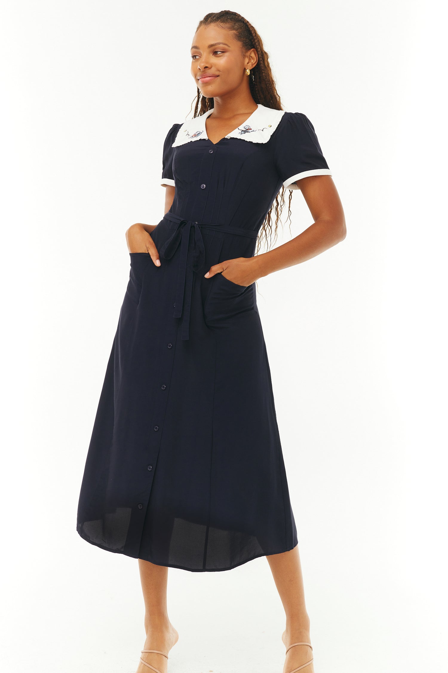 Marina Button Down Dress w. Collar Marina Button Down Dress w. Collar