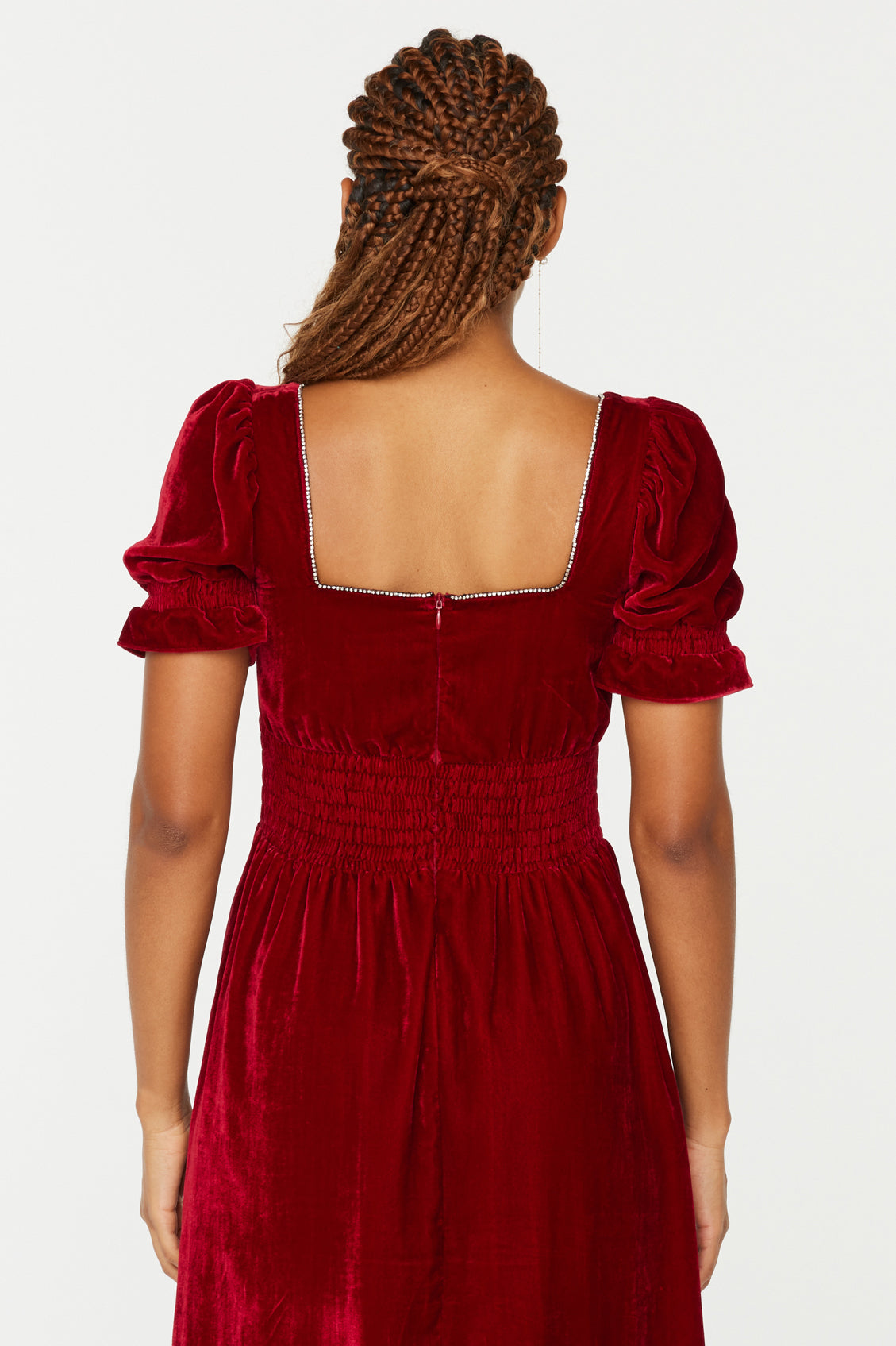 Smocked Holland Dress w. Rhinestone Smocked Holland Dress w. Rhinestone