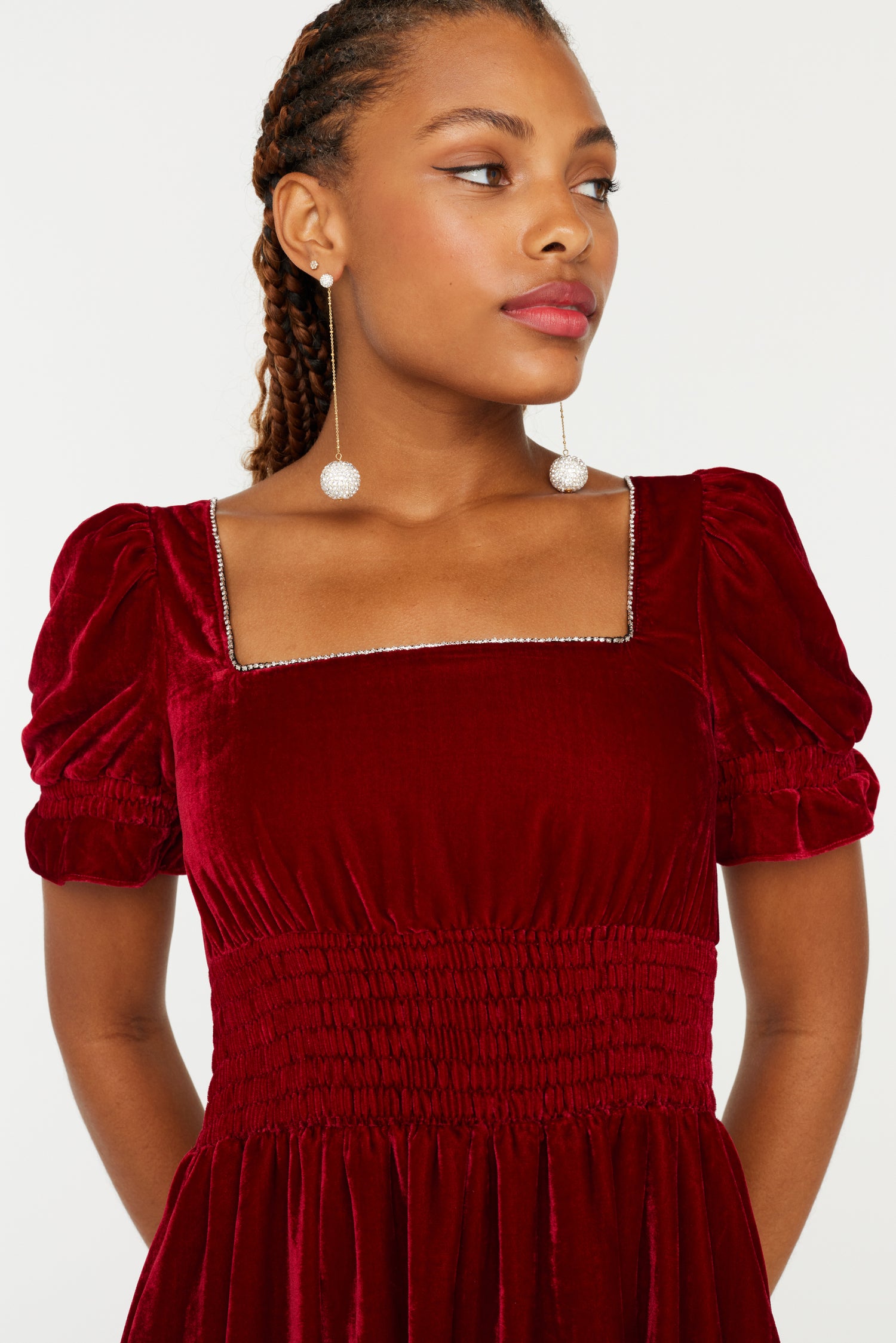 Velvet Holland Dress w. Rhinestone