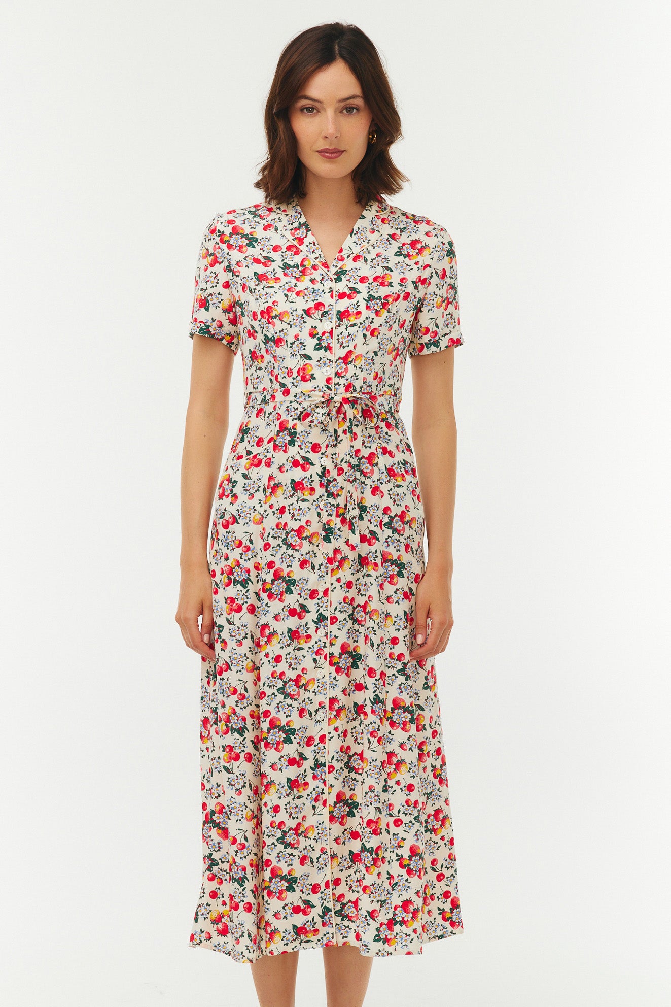 Long Maria Dress - Strawberry Cherry – HVN