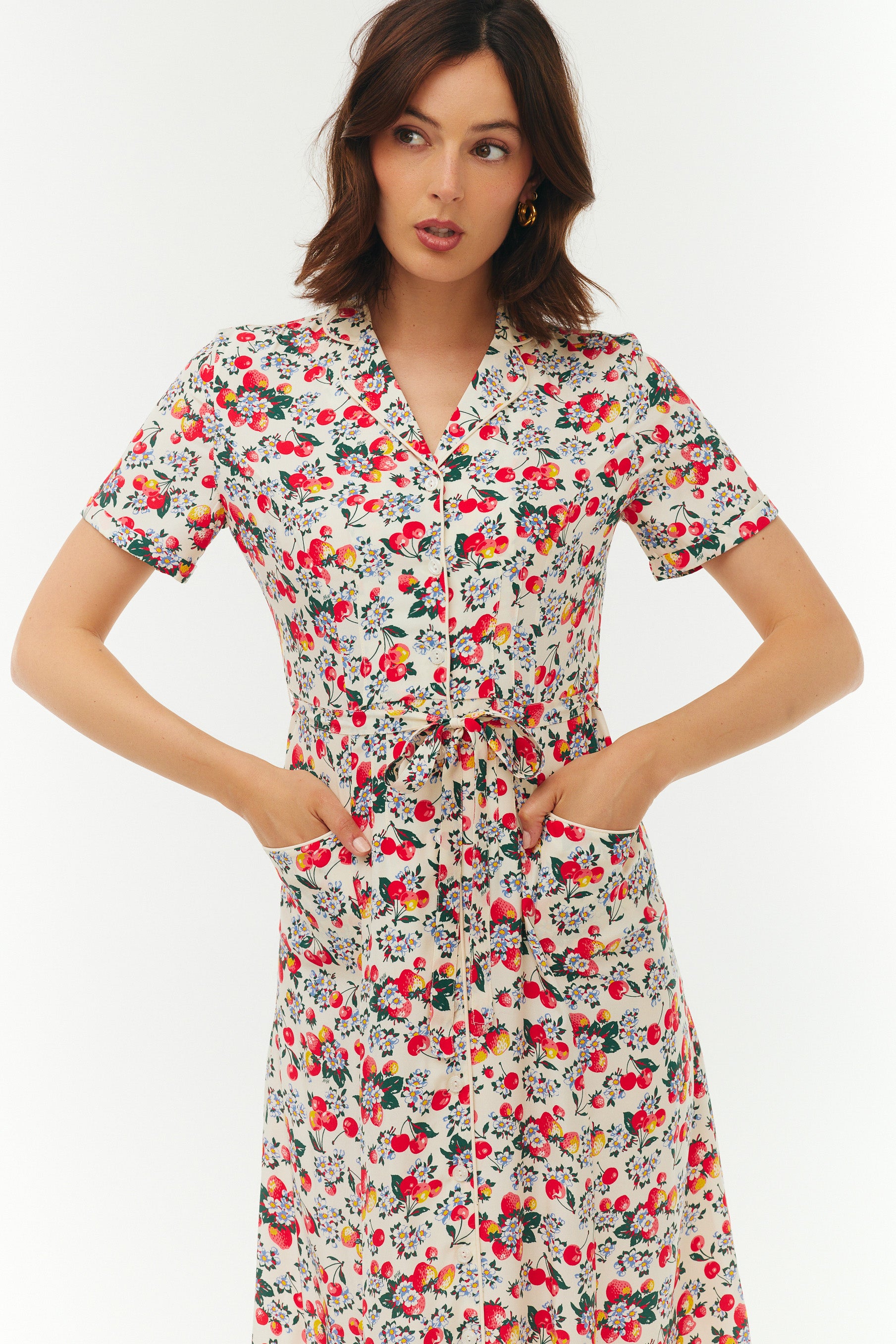 Long Maria Dress - Strawberry Cherry – HVN