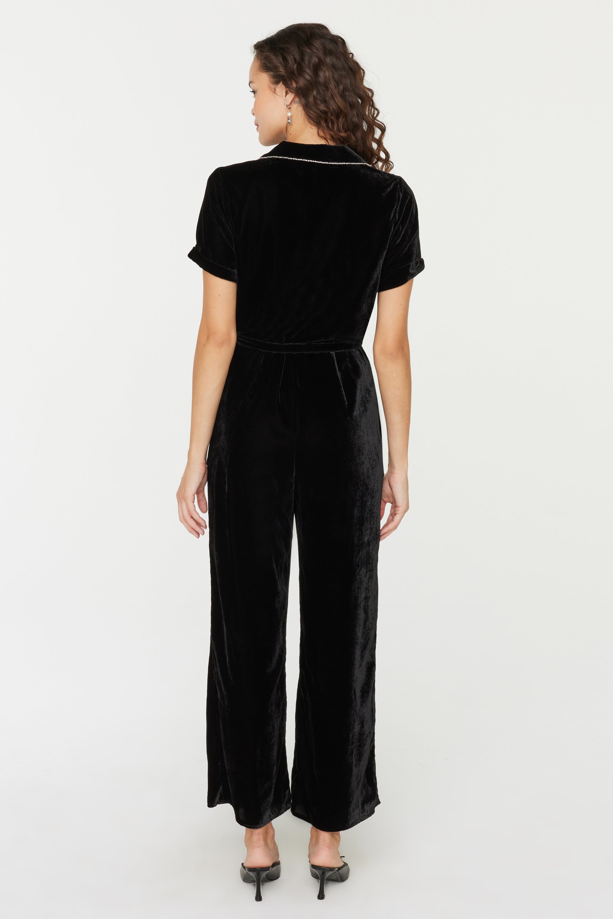 Short Sleeve Gia Jumpsuit - Black Velvet – HVN