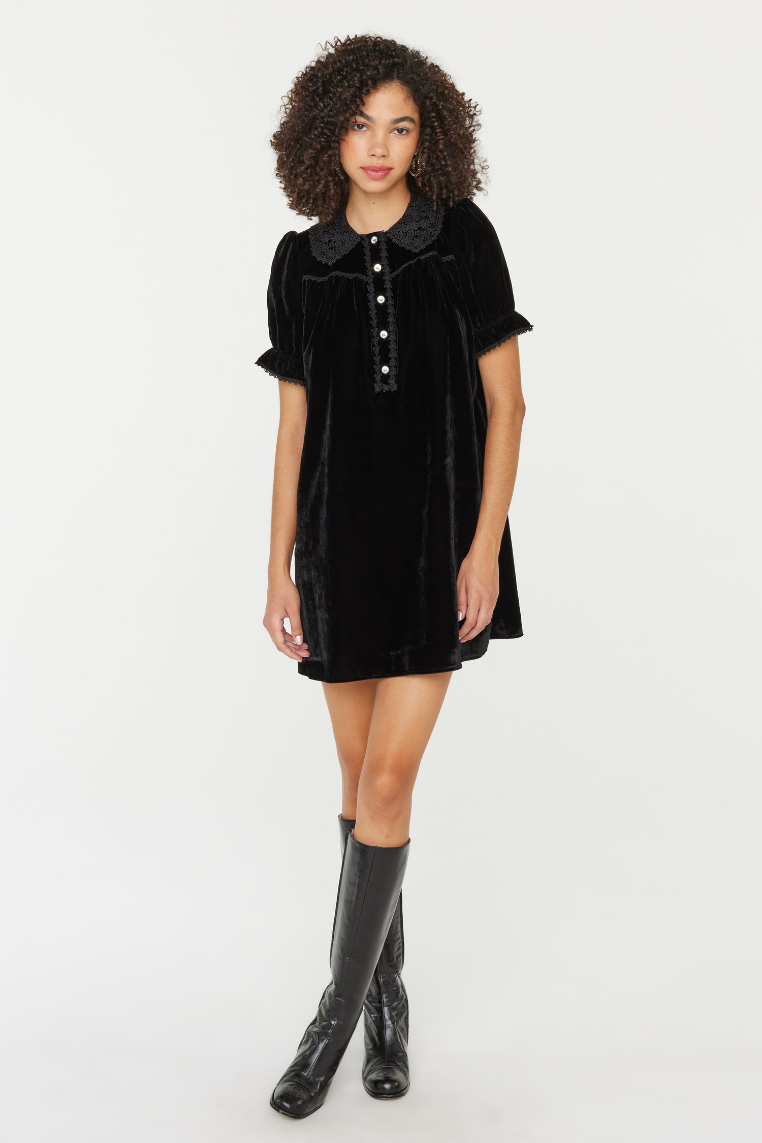 Velvet Marie Mini Baby Doll Dress