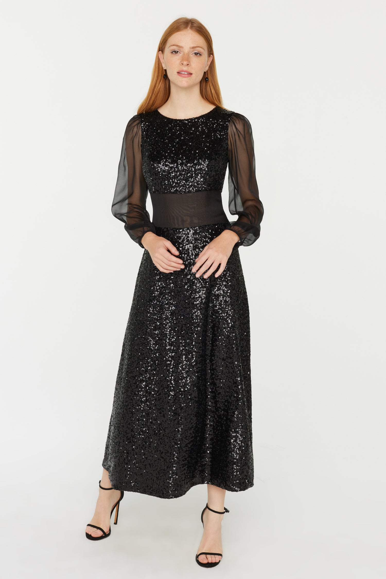 Bianca Sequin & Chiffon Dress
