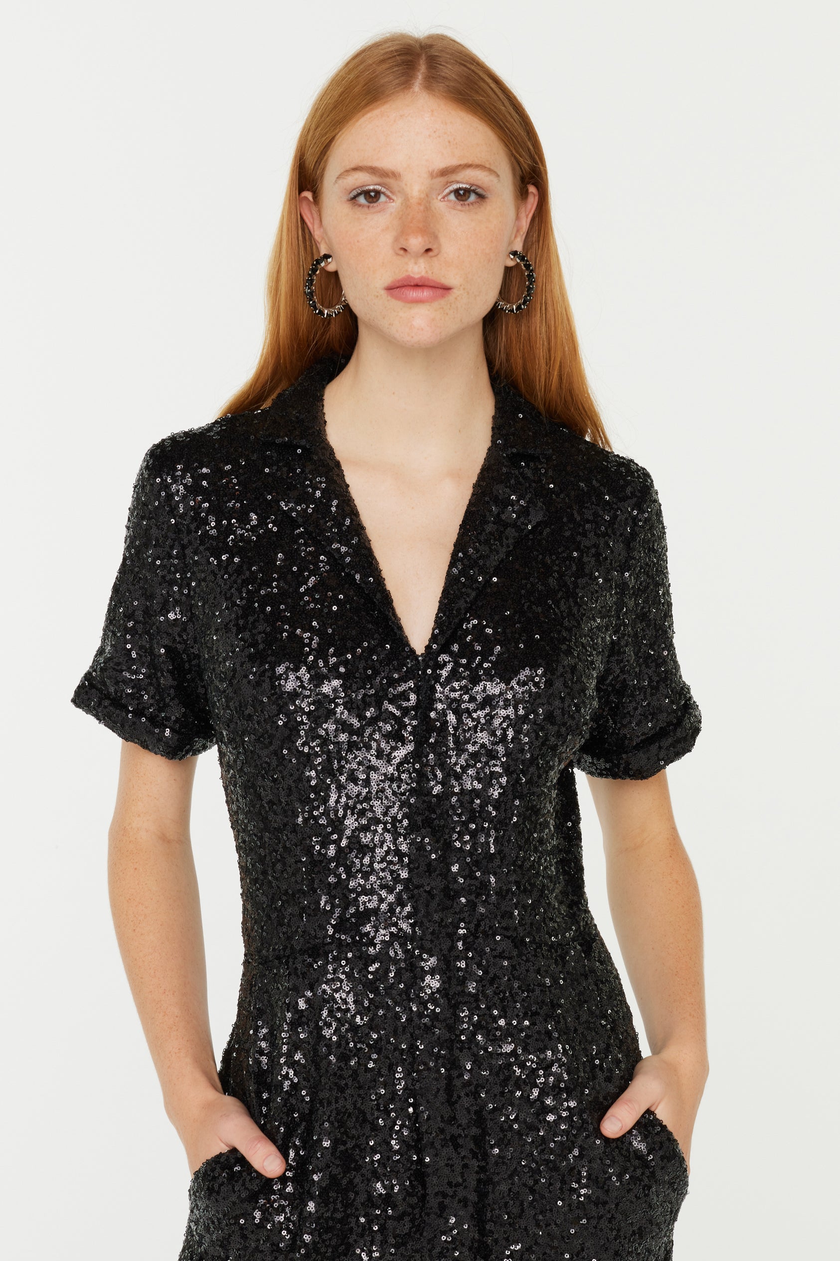 Sequin short outlet jumpsuit