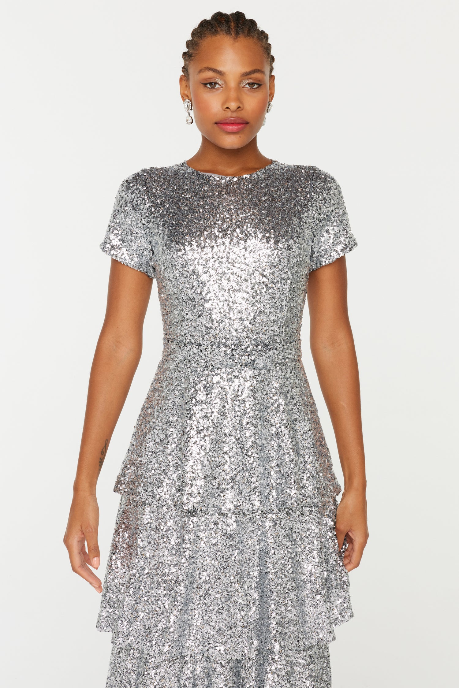 Brynn Sequin Dress - Silver Sequin HVN Brynn Sequin Dress - Silver Sequin HVN