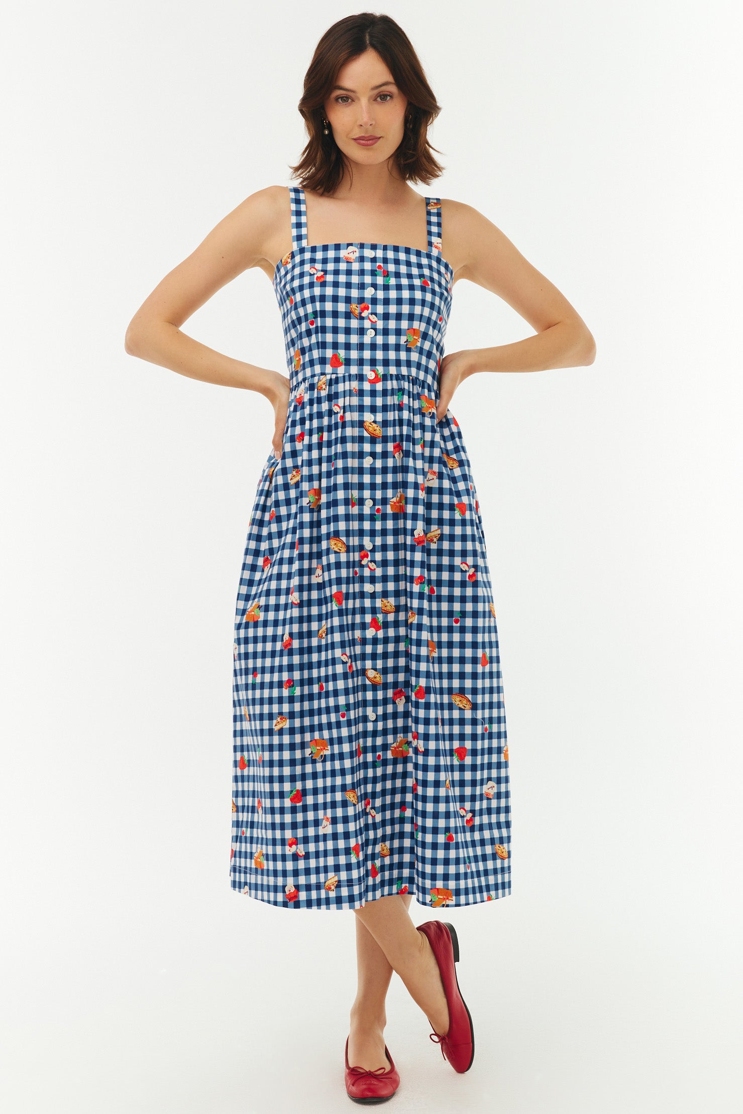 Long Laura Dress - Navy Gingham Picnic – HVN