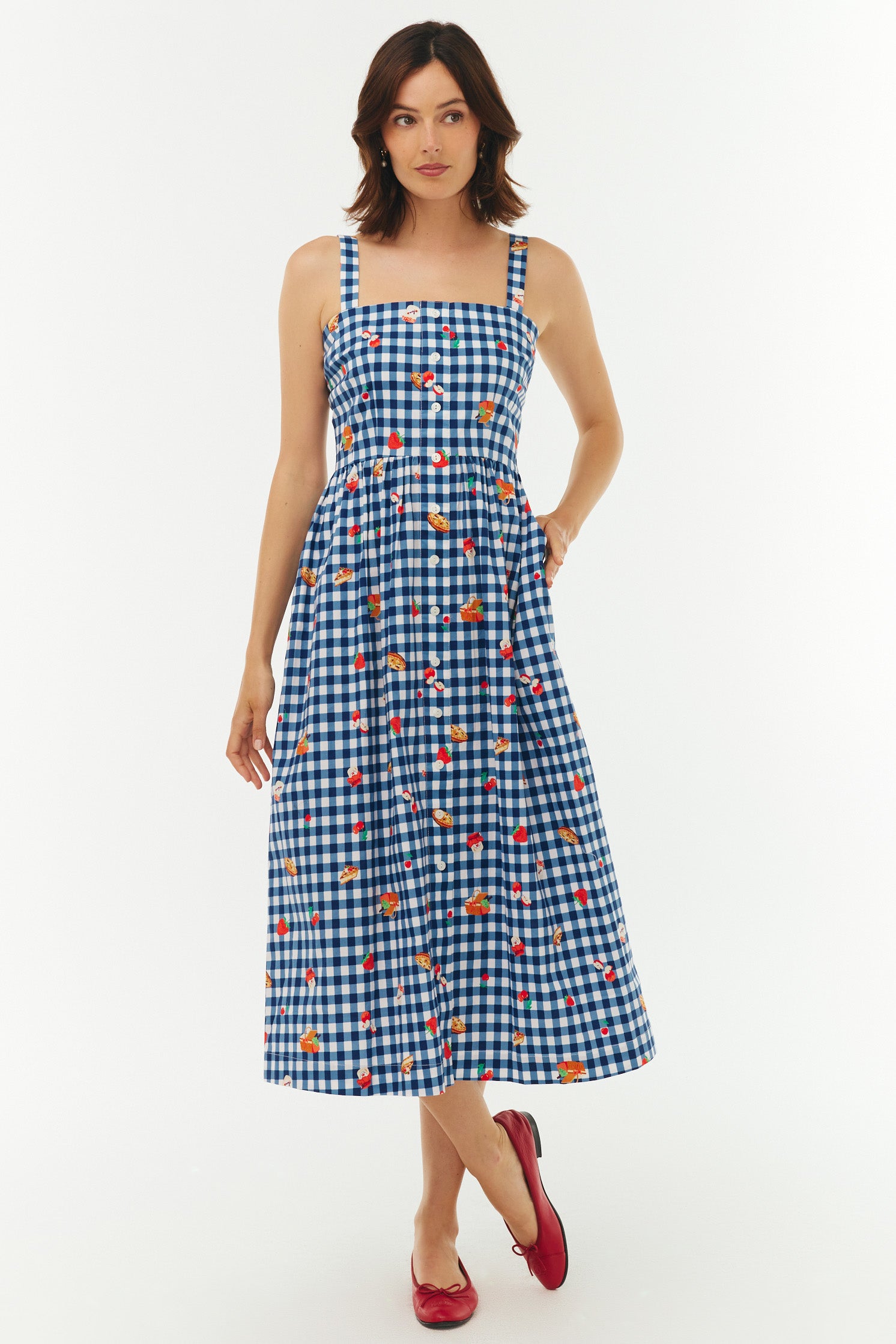 Long Laura Dress - Navy Gingham Picnic – HVN