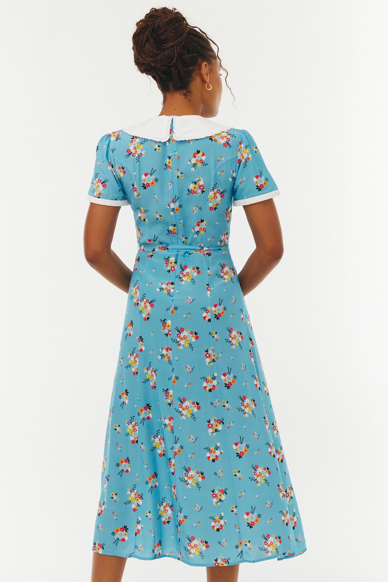 Embroidered Marina Collar Dress - Collage Floral – HVN