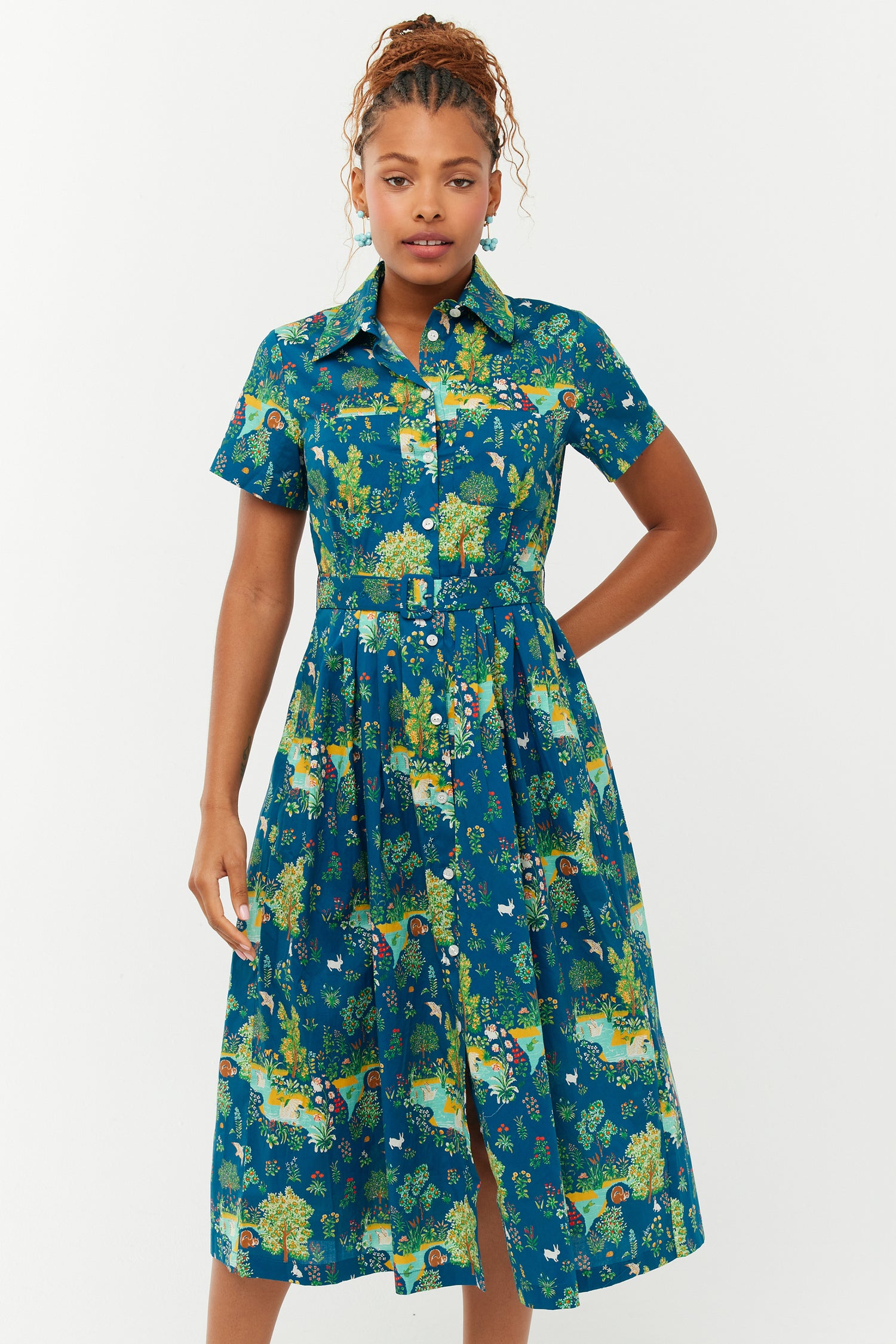 hvn cotton dress Cotton Fromer Dress 2 / Yellow Tropical Fruit