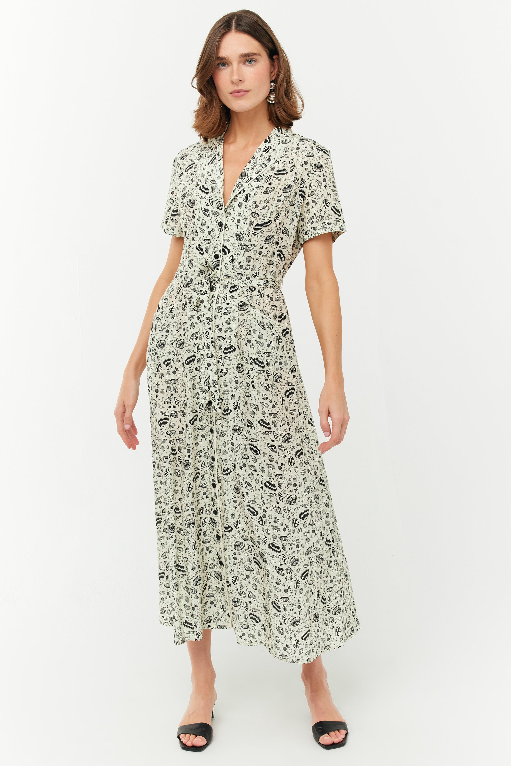 【HVN】SHELL LONG MARIA Dress シルクワンピース 貝柄 Long Maria Dress - Graphic Shell – HVN