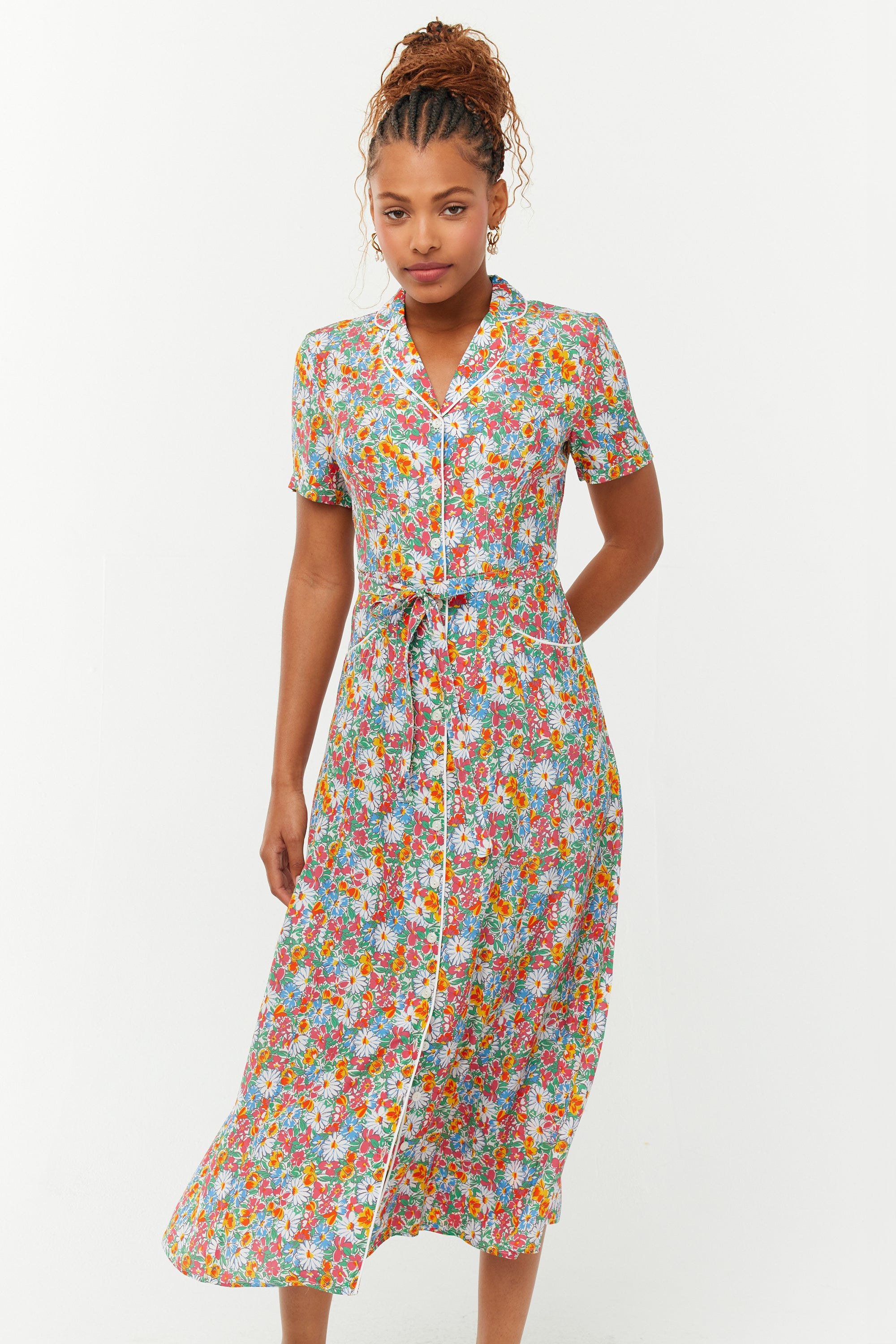 Long Maria Dress - Bright Floral – HVN