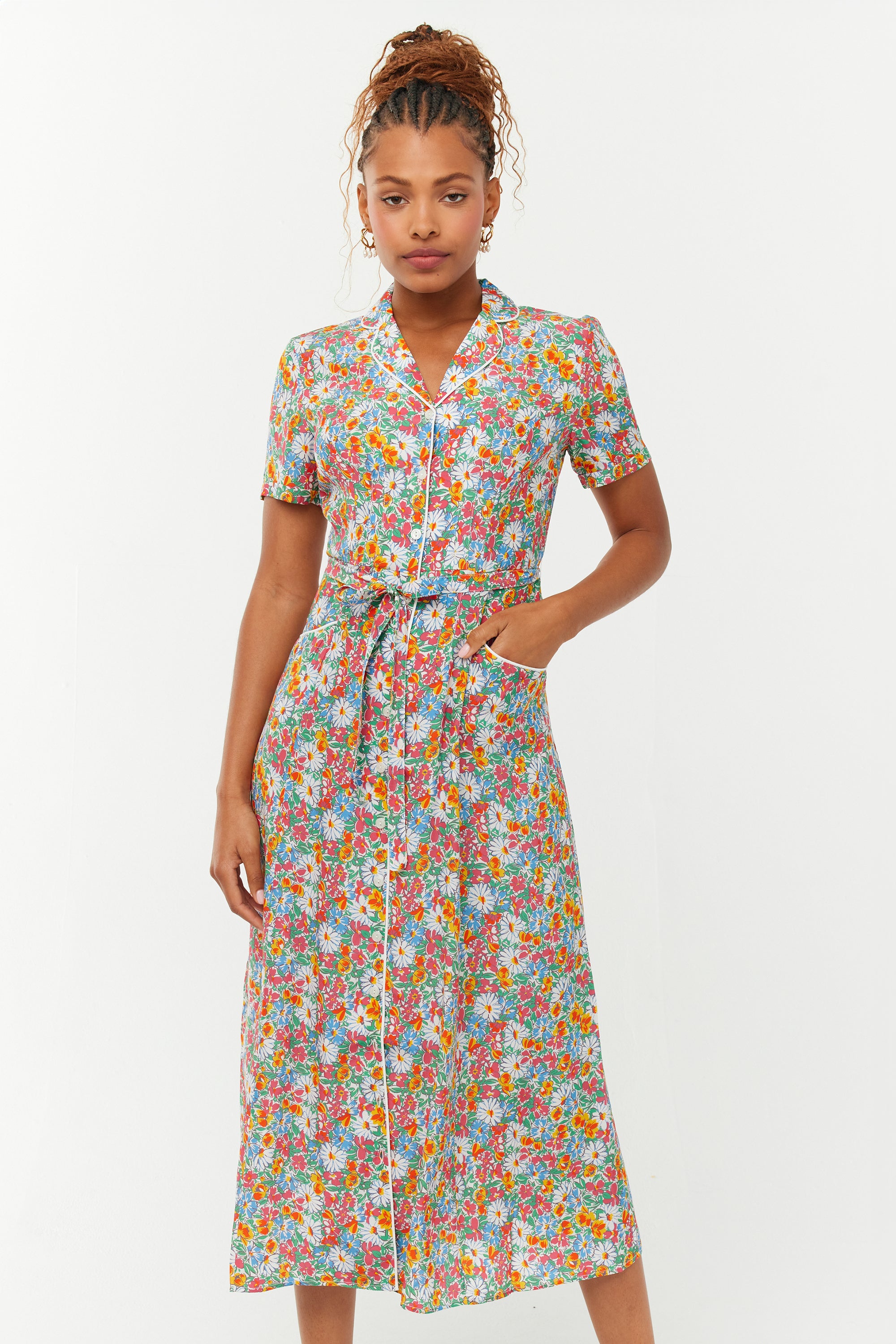Long Maria Dress - Bright Floral – HVN