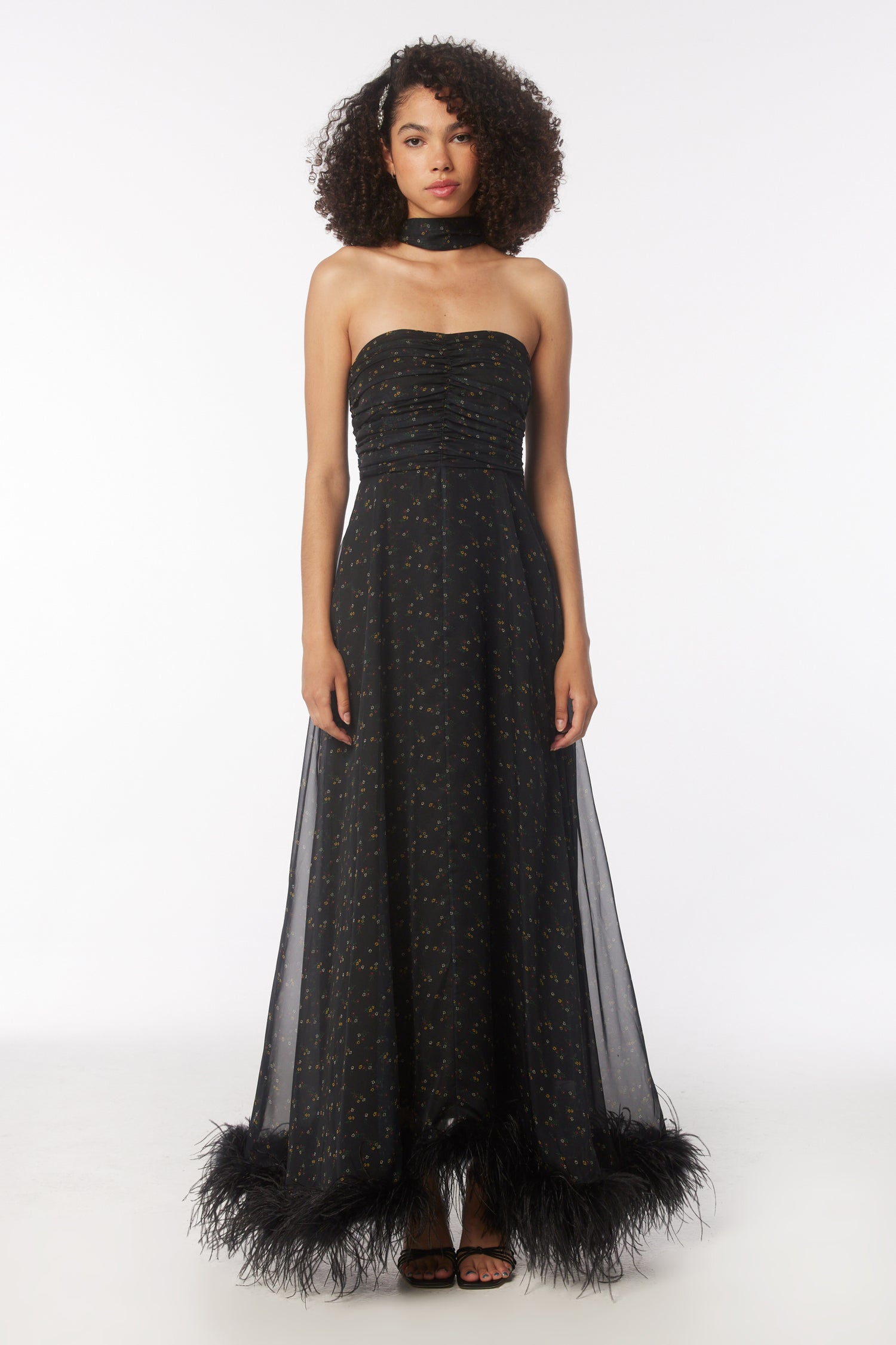 Lola Dress w. Scarf - Posy Floral HVN Lola Dress w. Scarf - Posy Floral HVN
