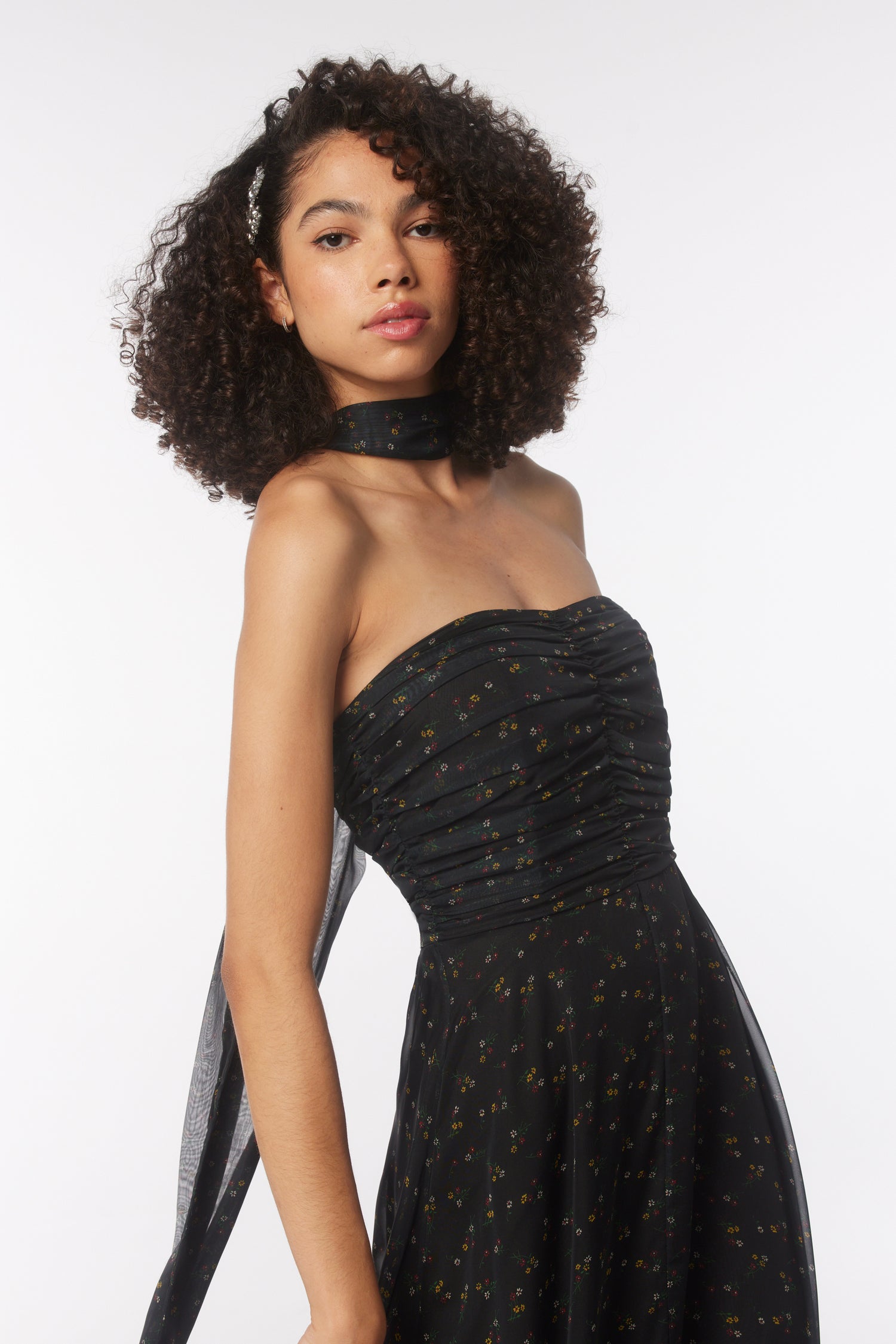 Lola Dress w. Scarf - Posy Floral HVN Lola Dress w. Scarf - Posy Floral HVN
