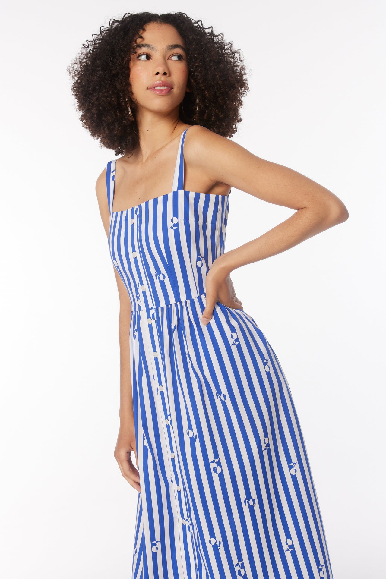 Long Laura Dress - Blue Umbrella Stripe – HVN