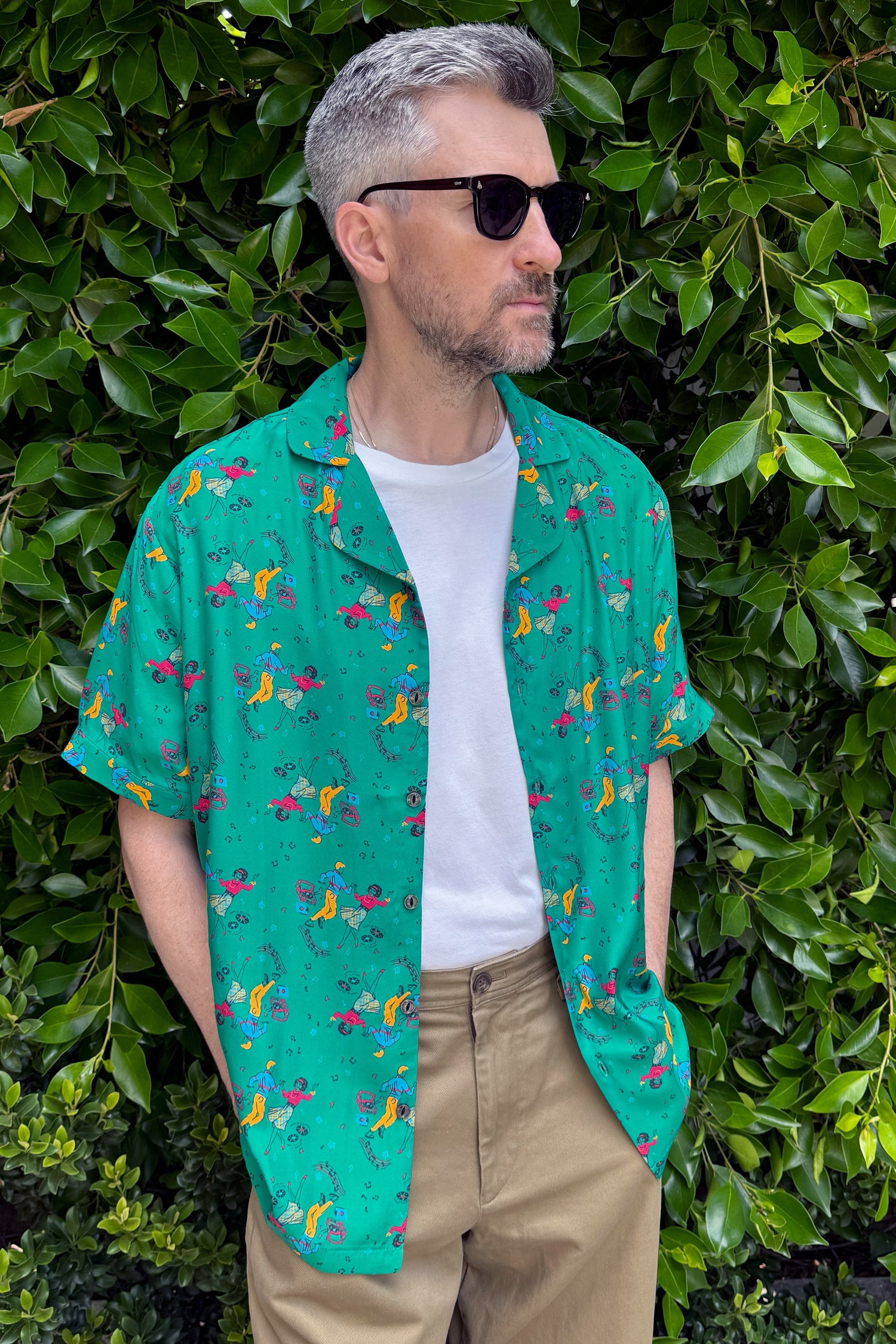 Silk Ross Shirt M / Green Dancer Silk Ross Shirt M / Green Dancer