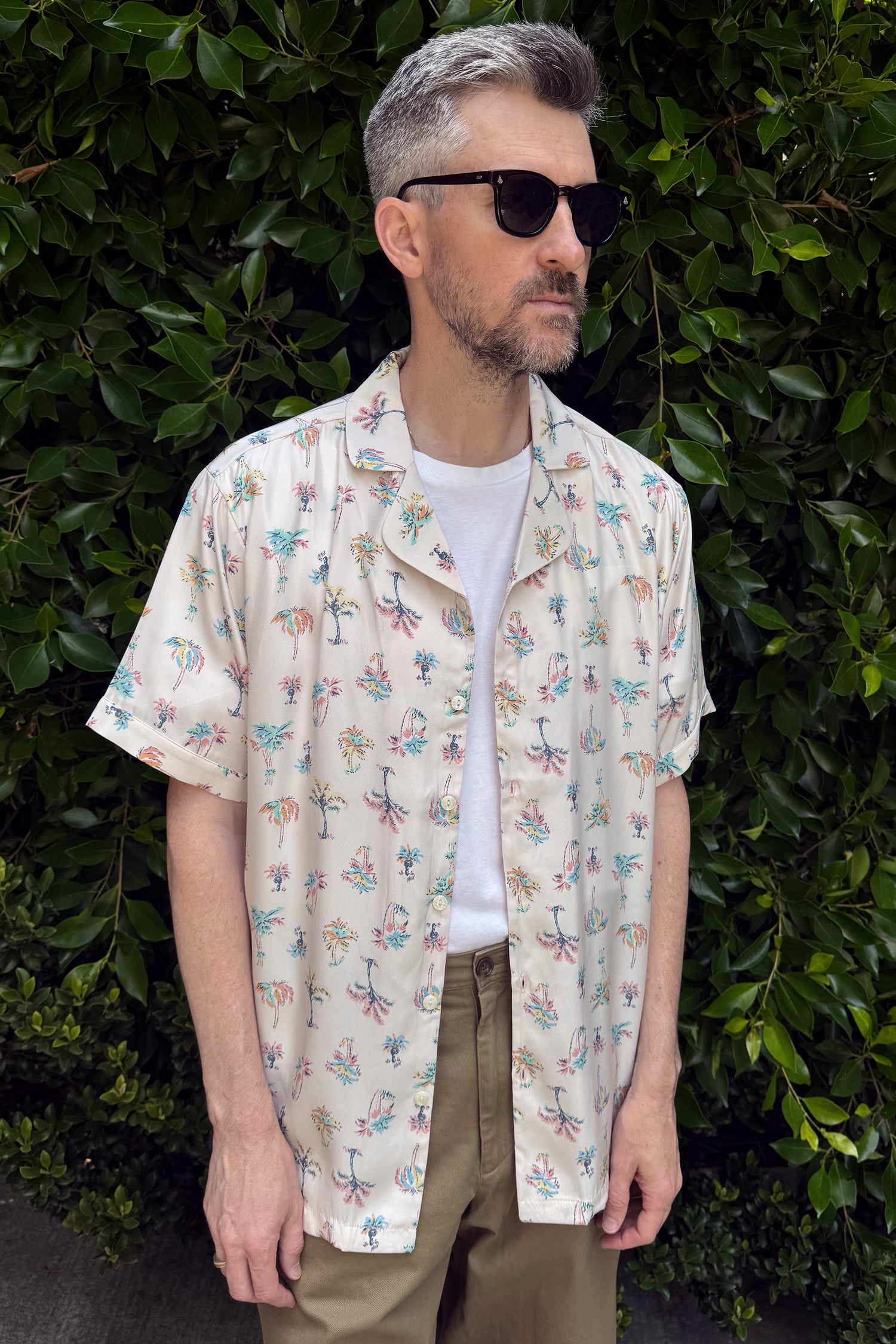Silk Ross Shirt M / Palm Tree Silk Ross Shirt M / Palm Tree