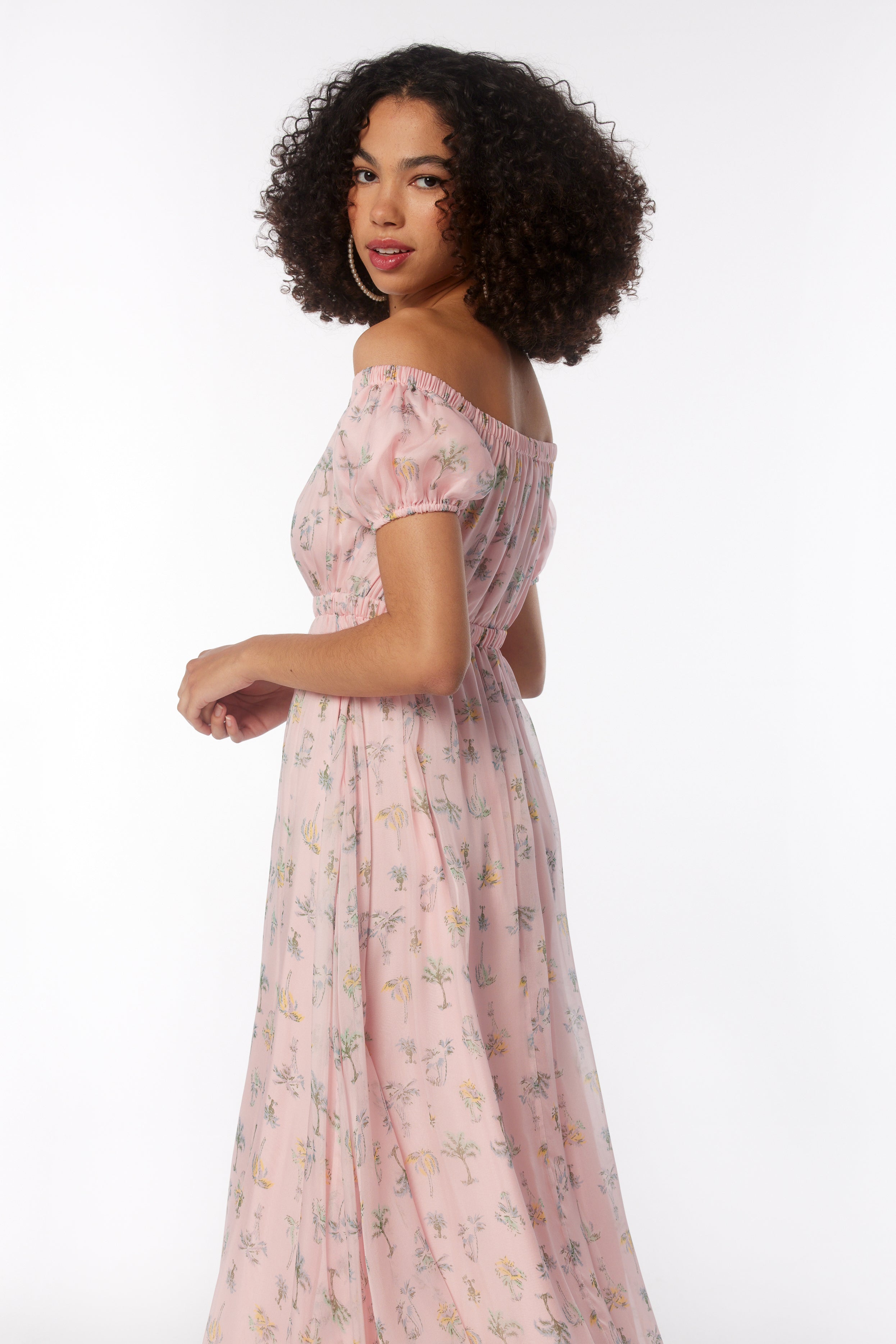 Pink palm shop tree dress