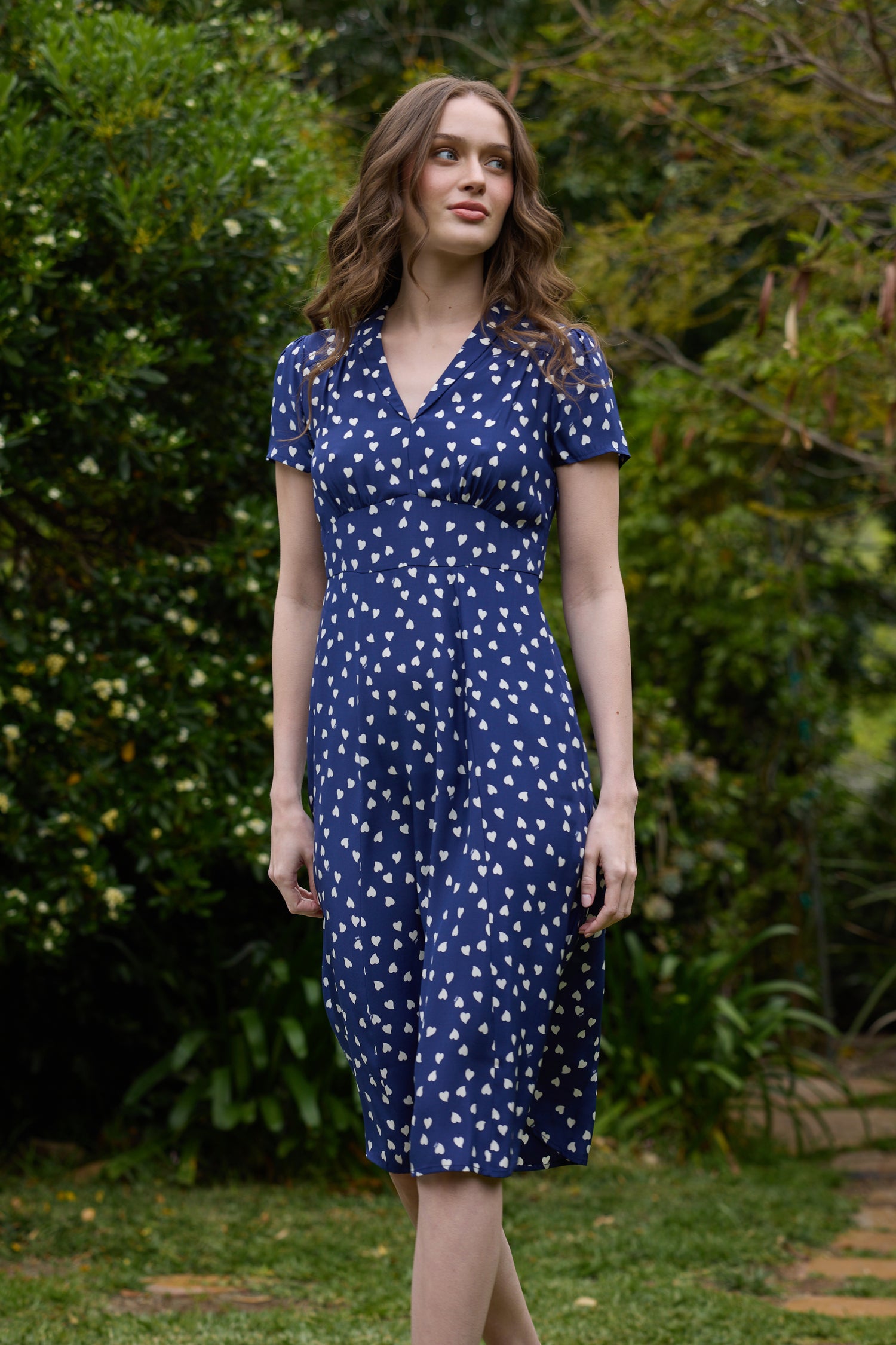 navy blue dress with red hearts Blue Red Heart Dress - Etsy
