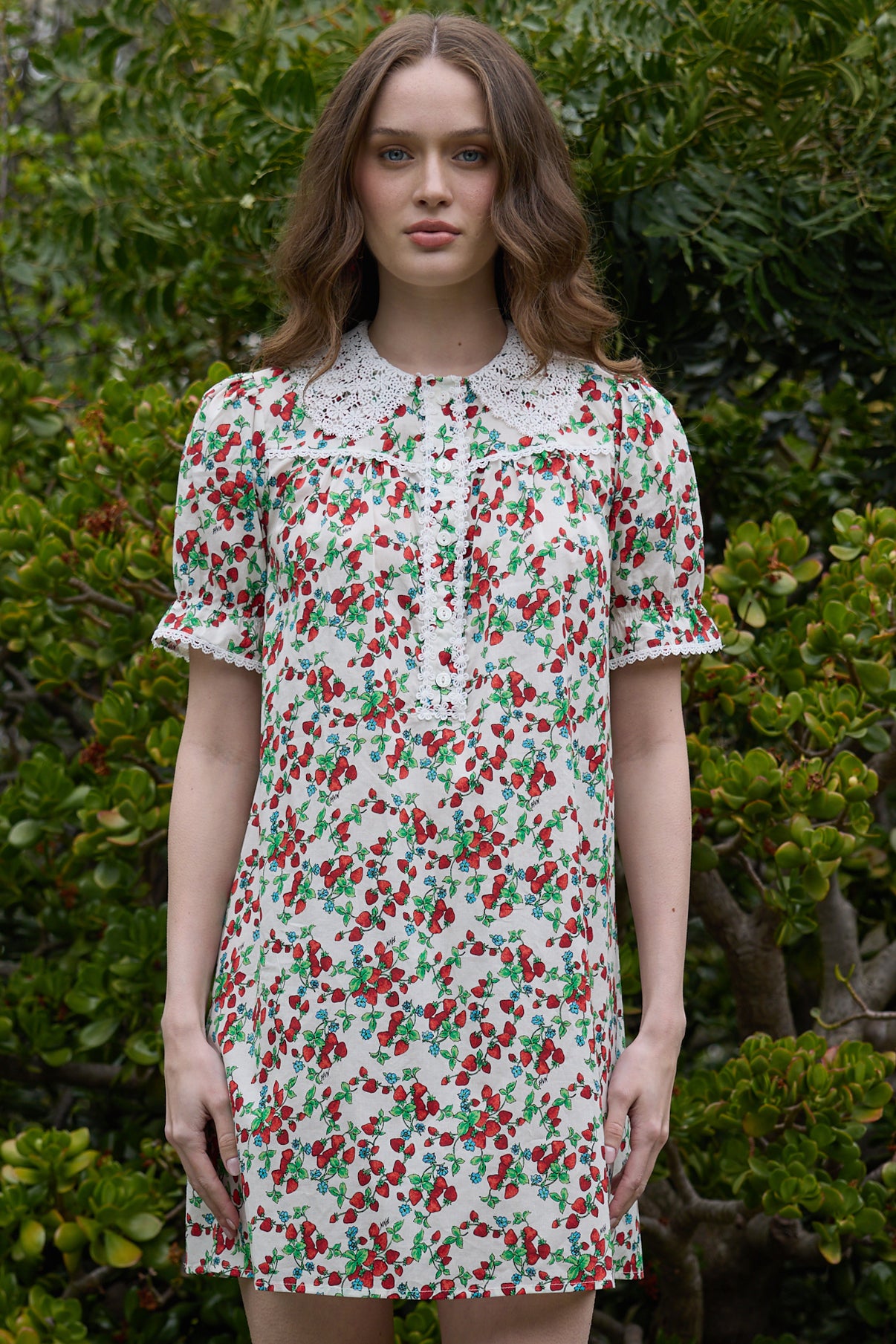Marie Mini Baby Doll Dress - Strawberry Vine – HVN