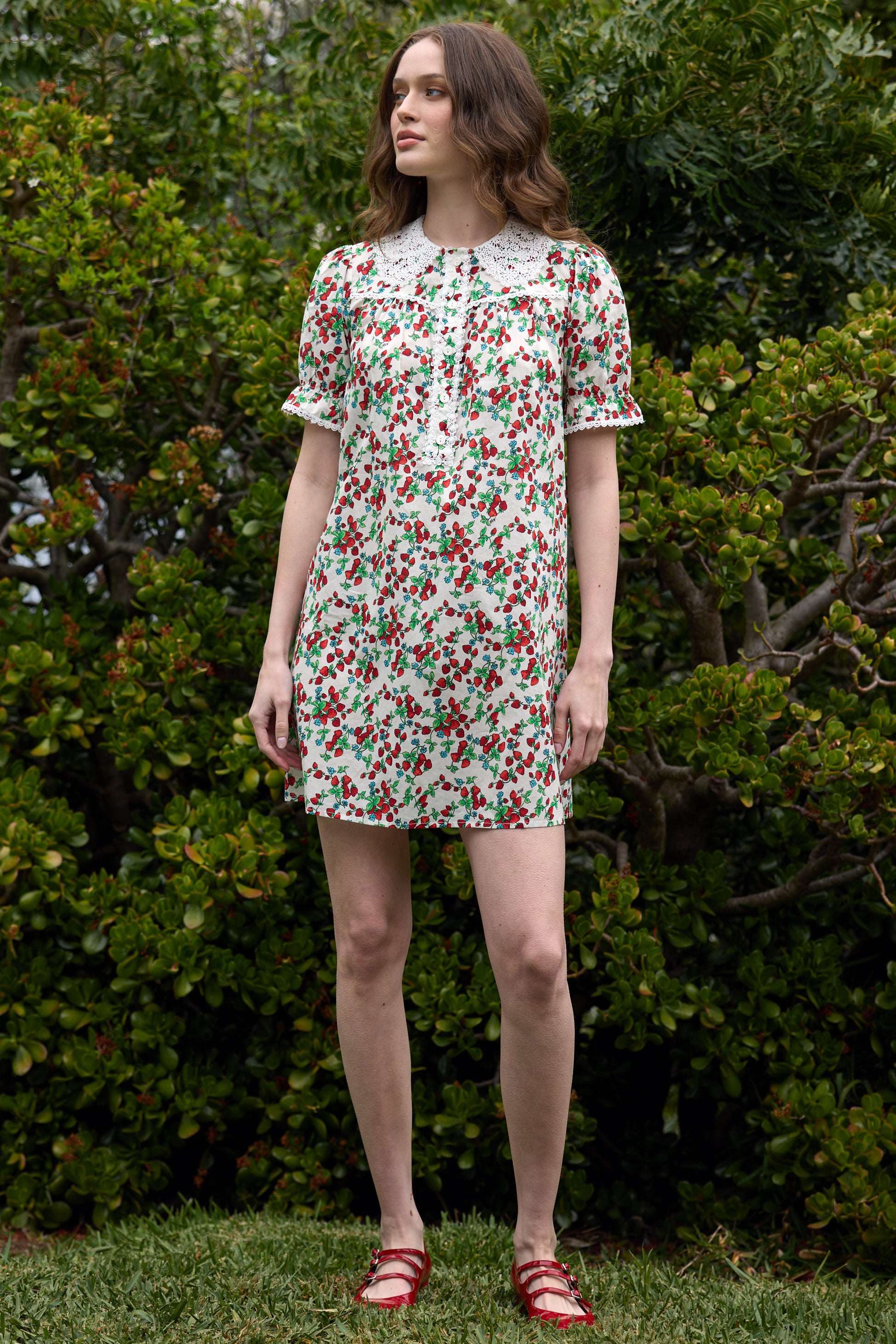 ワンピース and mary baby slit mini dress Marie Mini Baby Doll Dress - Strawberry Vine – HVN