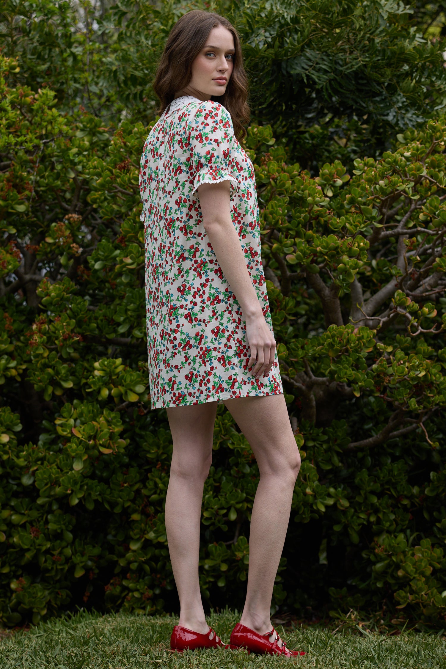 Marie Mini Baby Doll Dress - Strawberry Vine HVN Marie Mini Baby Doll Dress - Strawberry Vine HVN