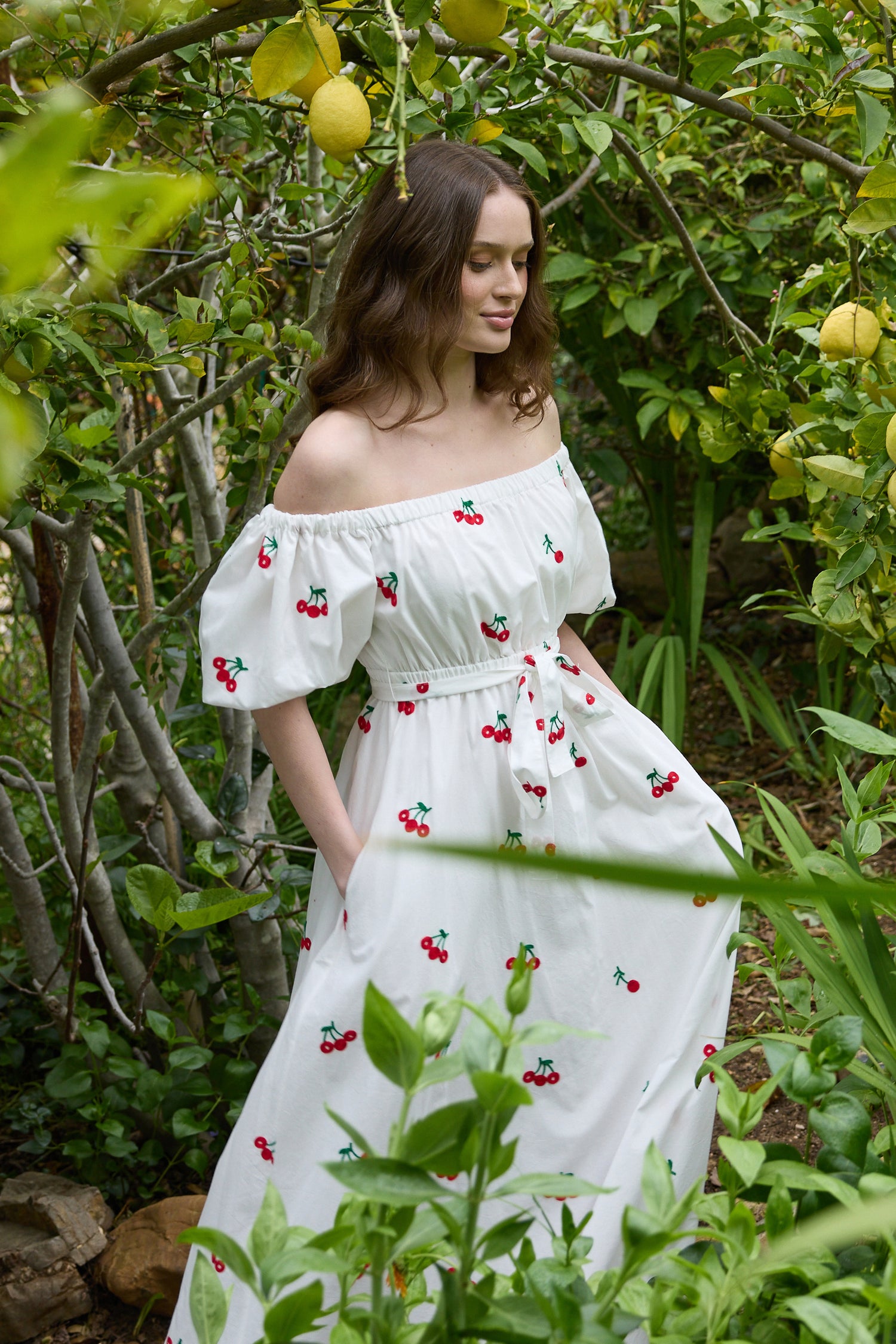 off the shoulder cherry dress Royal Crimson Cherry Gown Teuta Matoshi