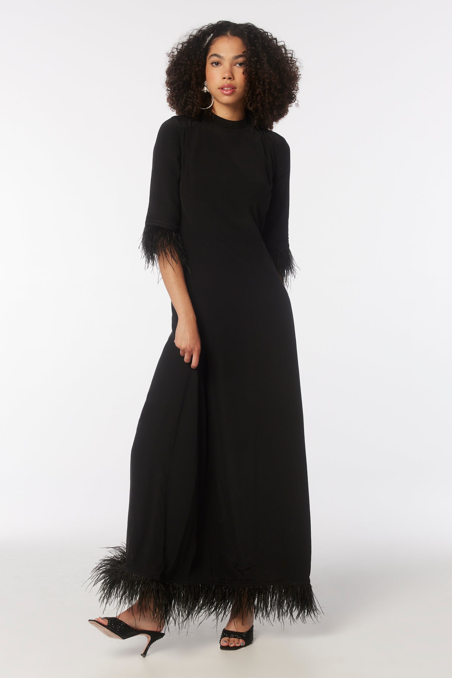 Long Ashley Dress Feather