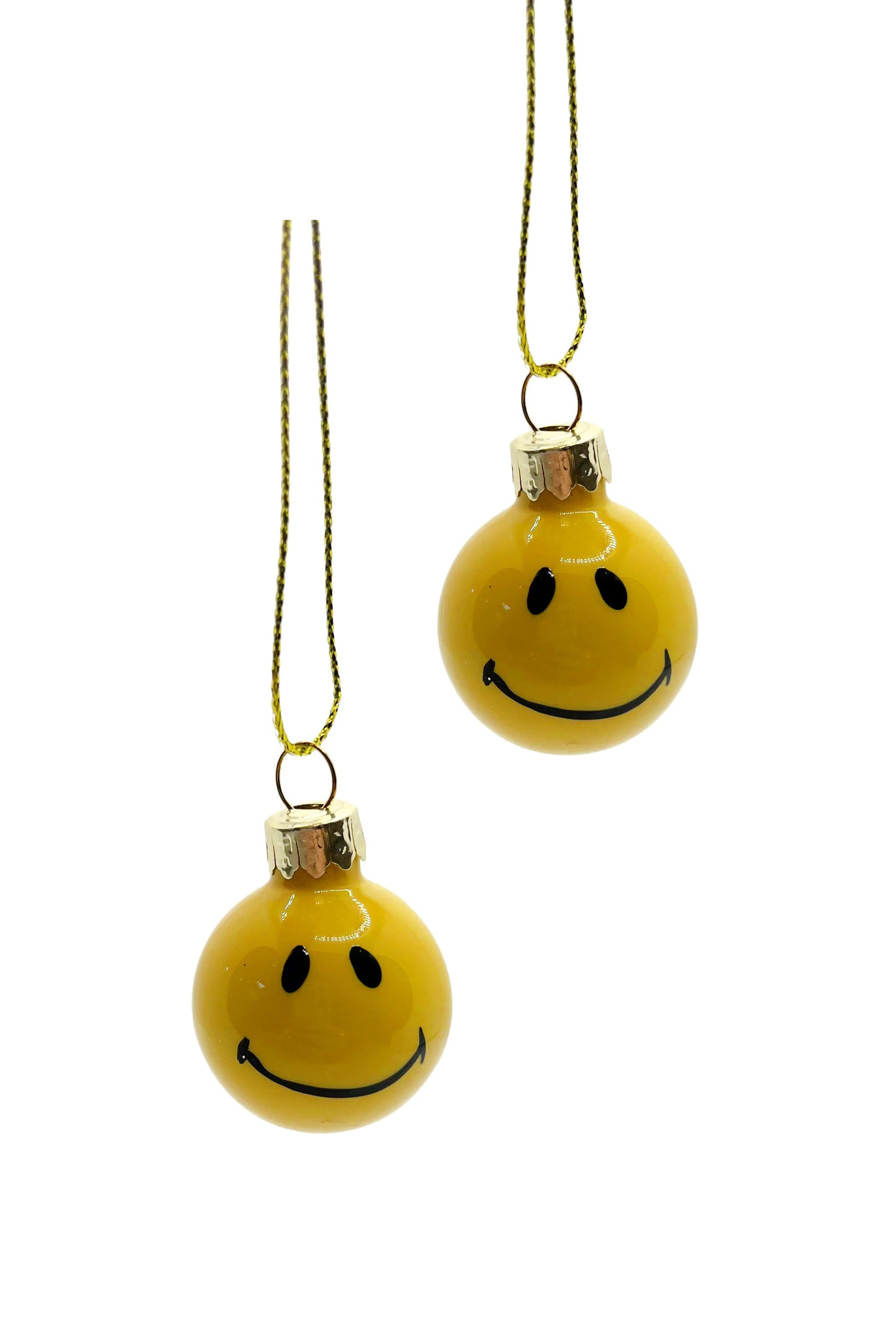 Mini Smiley Face Ornament - Set of 2