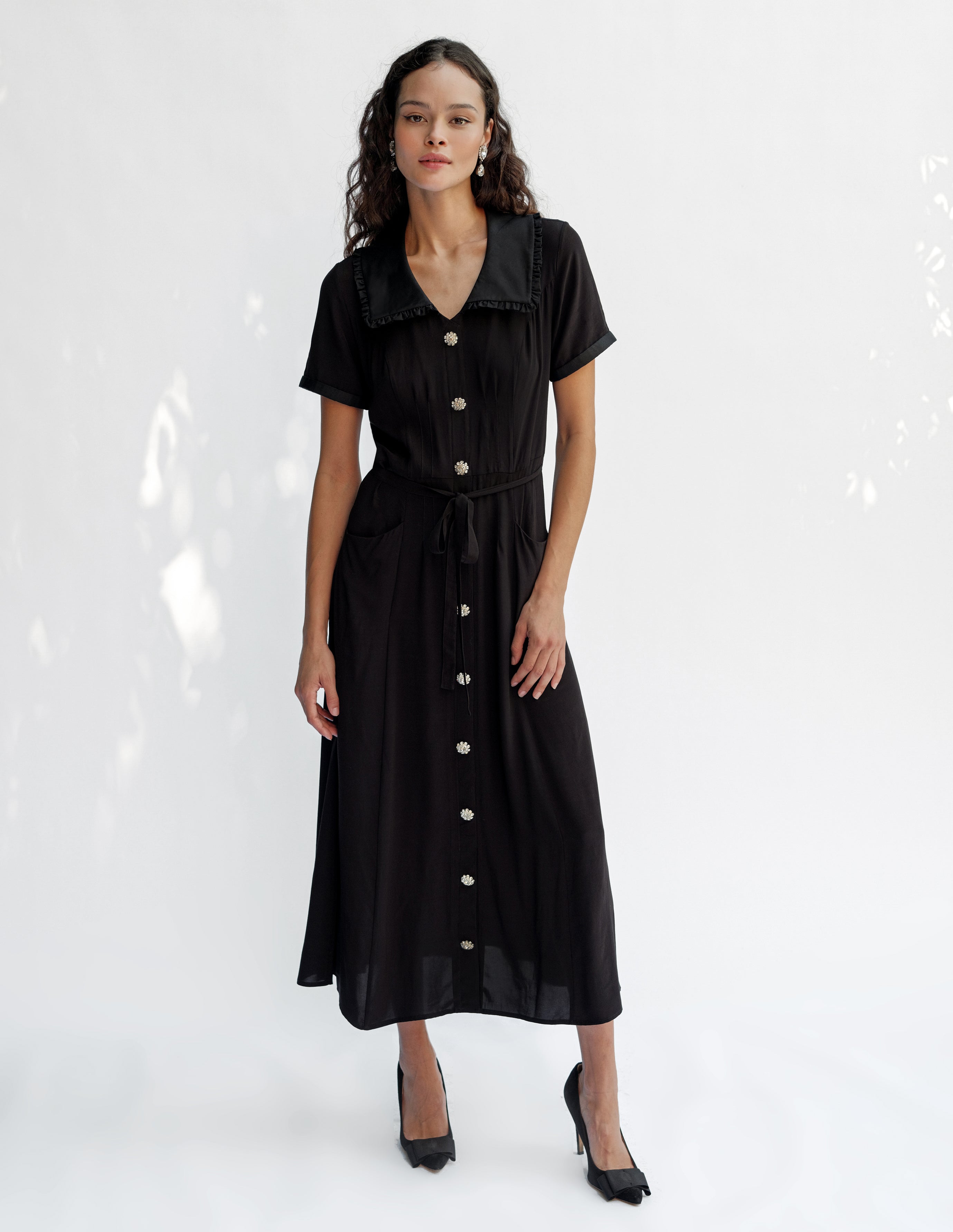 Marina Button Down Dress w. Collar