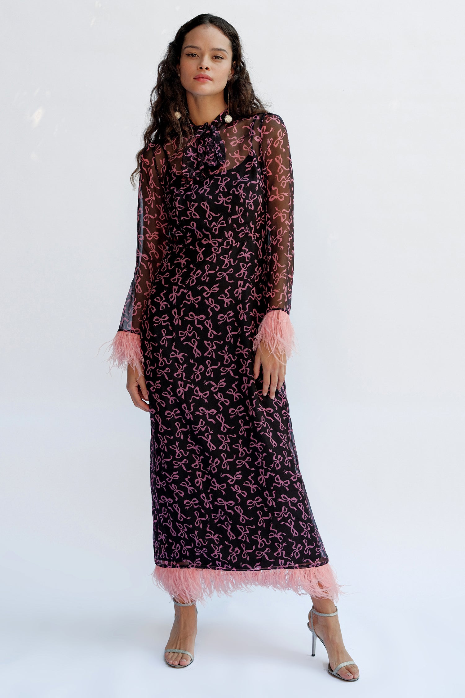 【Hobbs London】英国発！ Fay Silk Bow Detail Dress 花柄 長袖 Hobbs London】英国発！ Fay Silk Bow Detail Dress 花柄 長袖