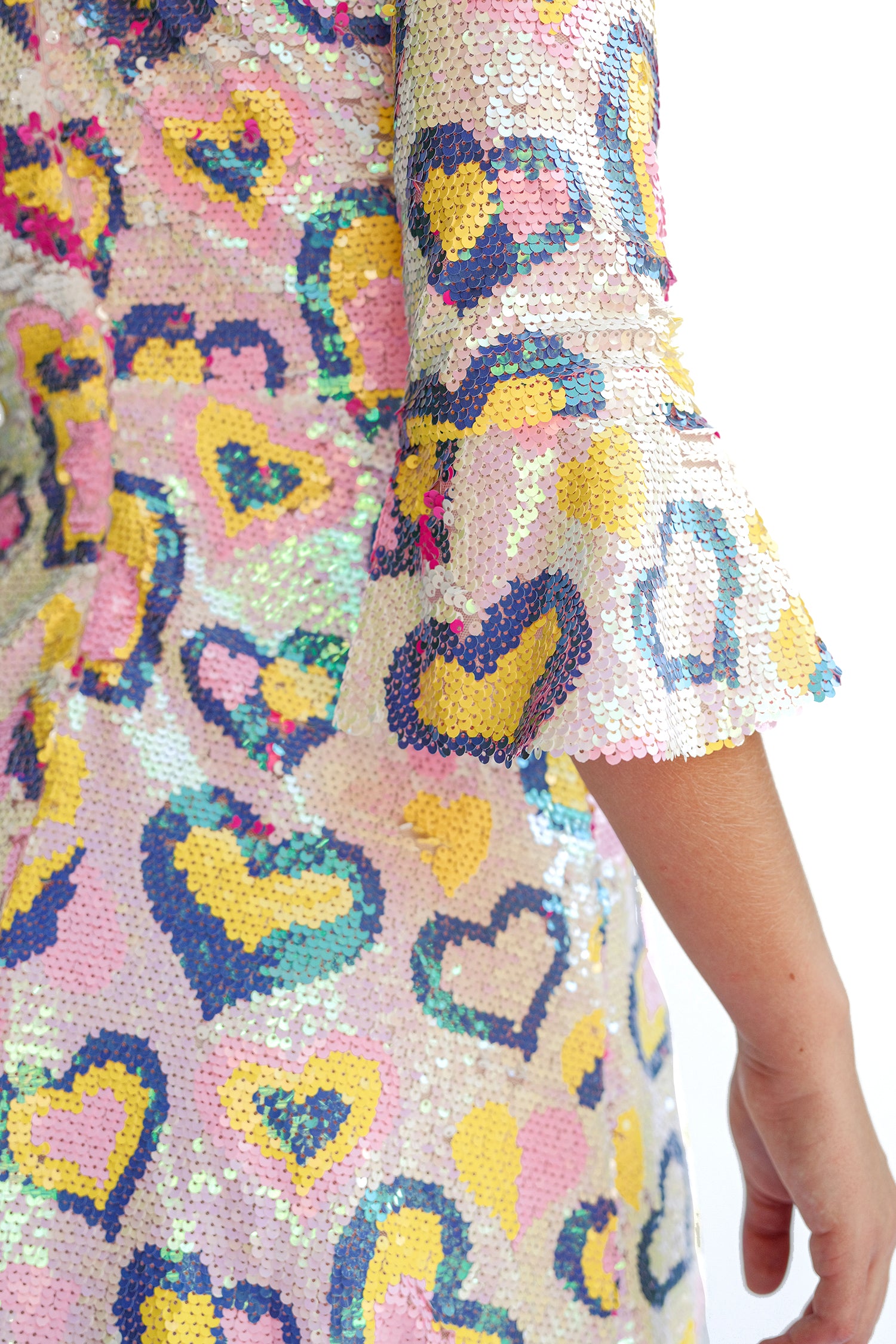 Mini Ashley Dress - Heart Print Sequin 4 / Heart Sequin Mini Ashley Dress - Heart Print Sequin 4 / Heart Sequin