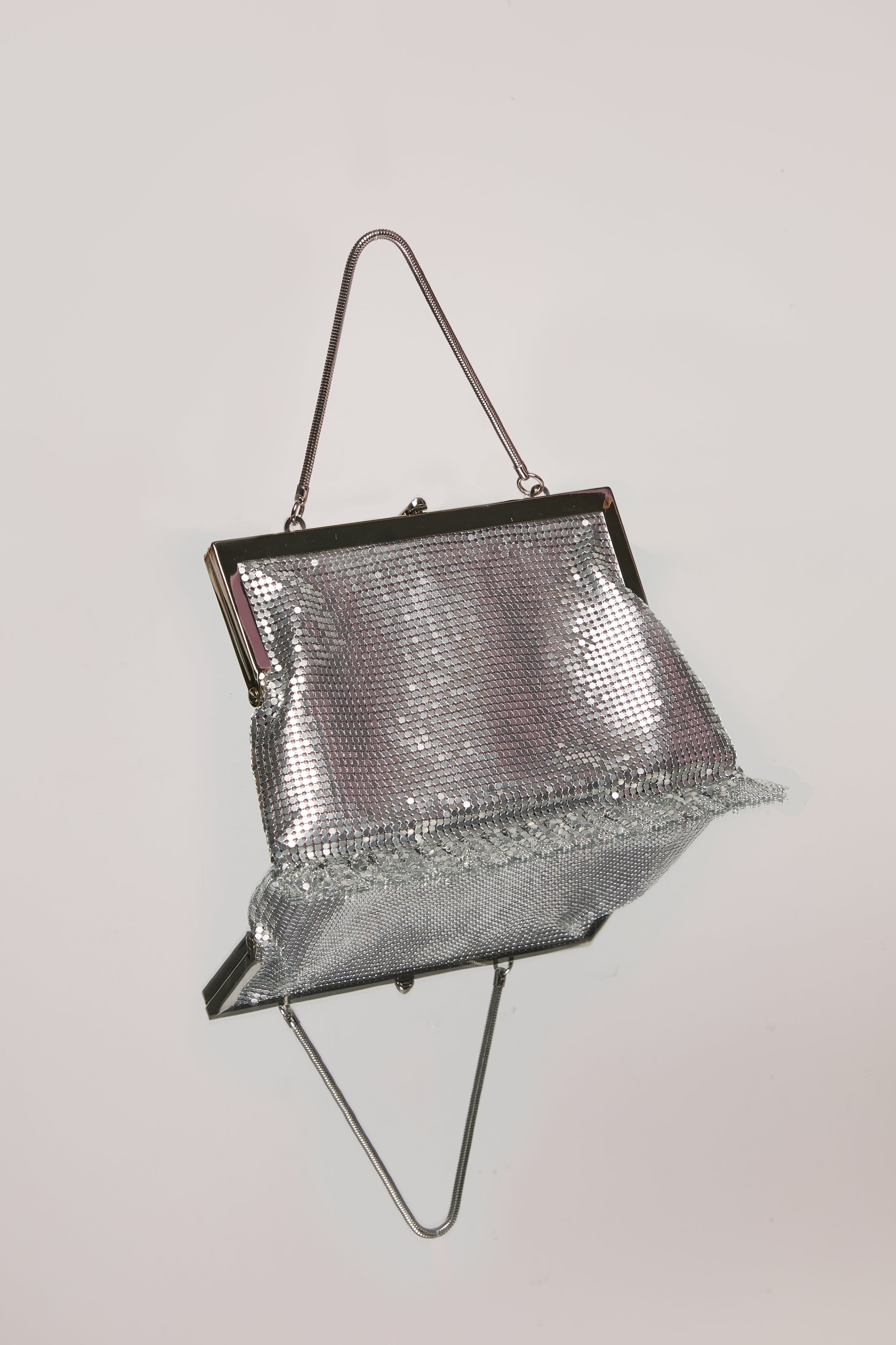 Ameri VINTAGE　HEAVY CHAIN MESH BAG Silver Zoe Chainmail Bag – HVN