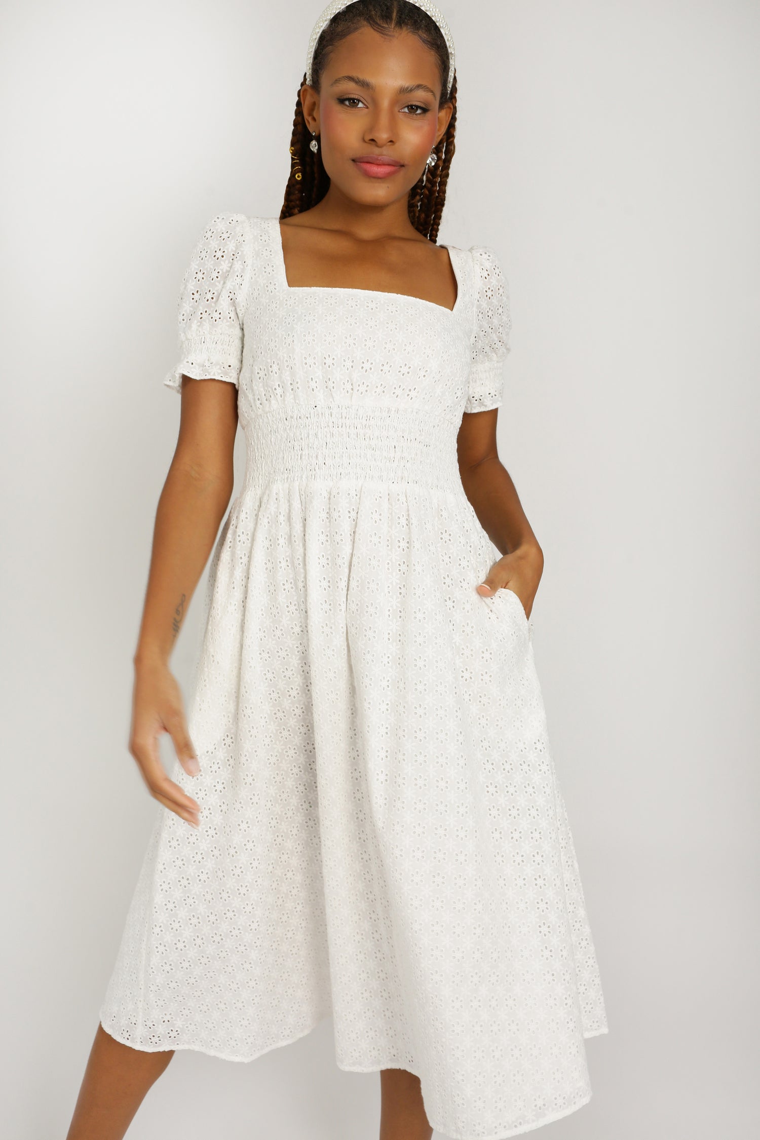 Holland Dress w. Smocked Waist