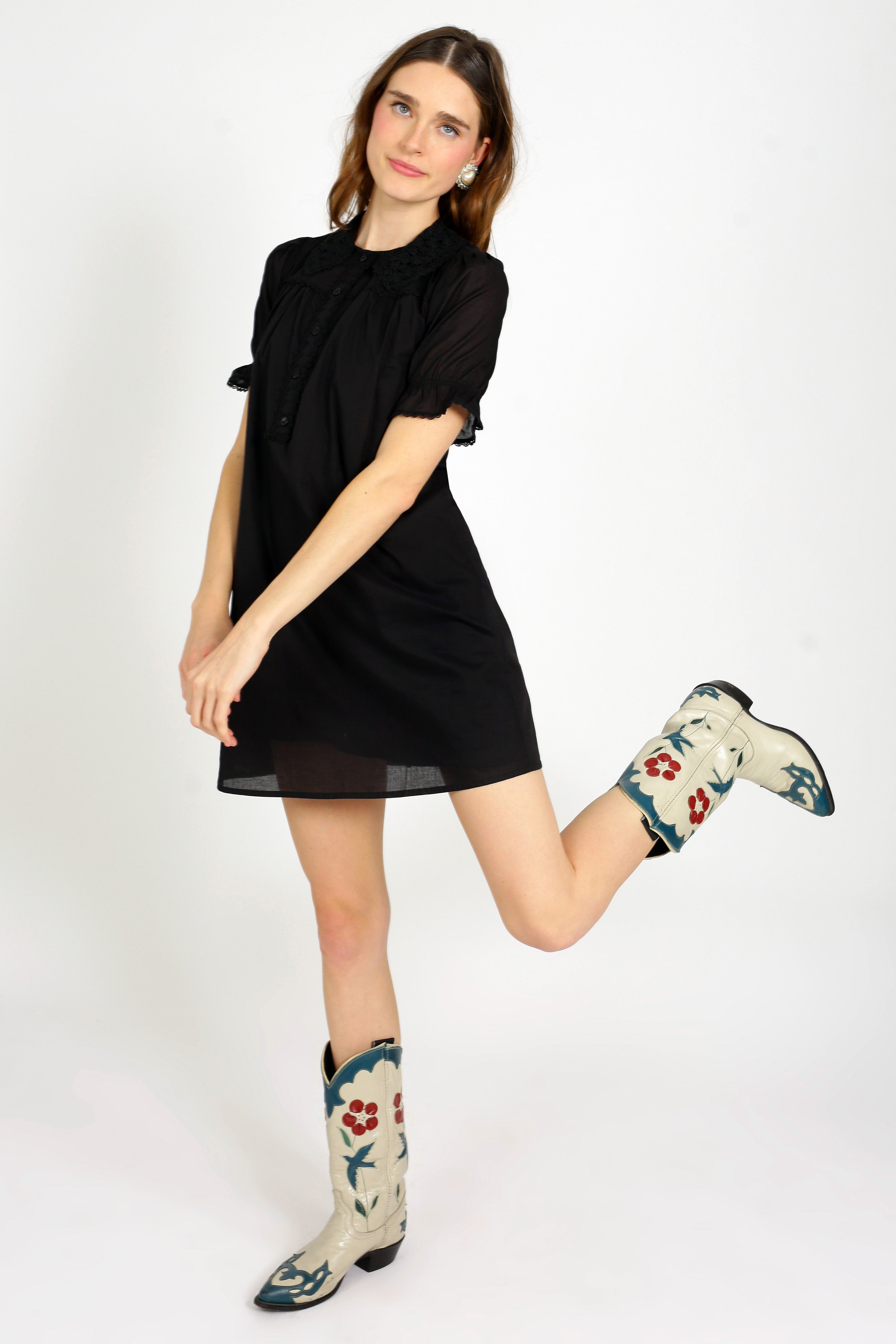 Marie Mini Baby Doll Dress - Black – HVN