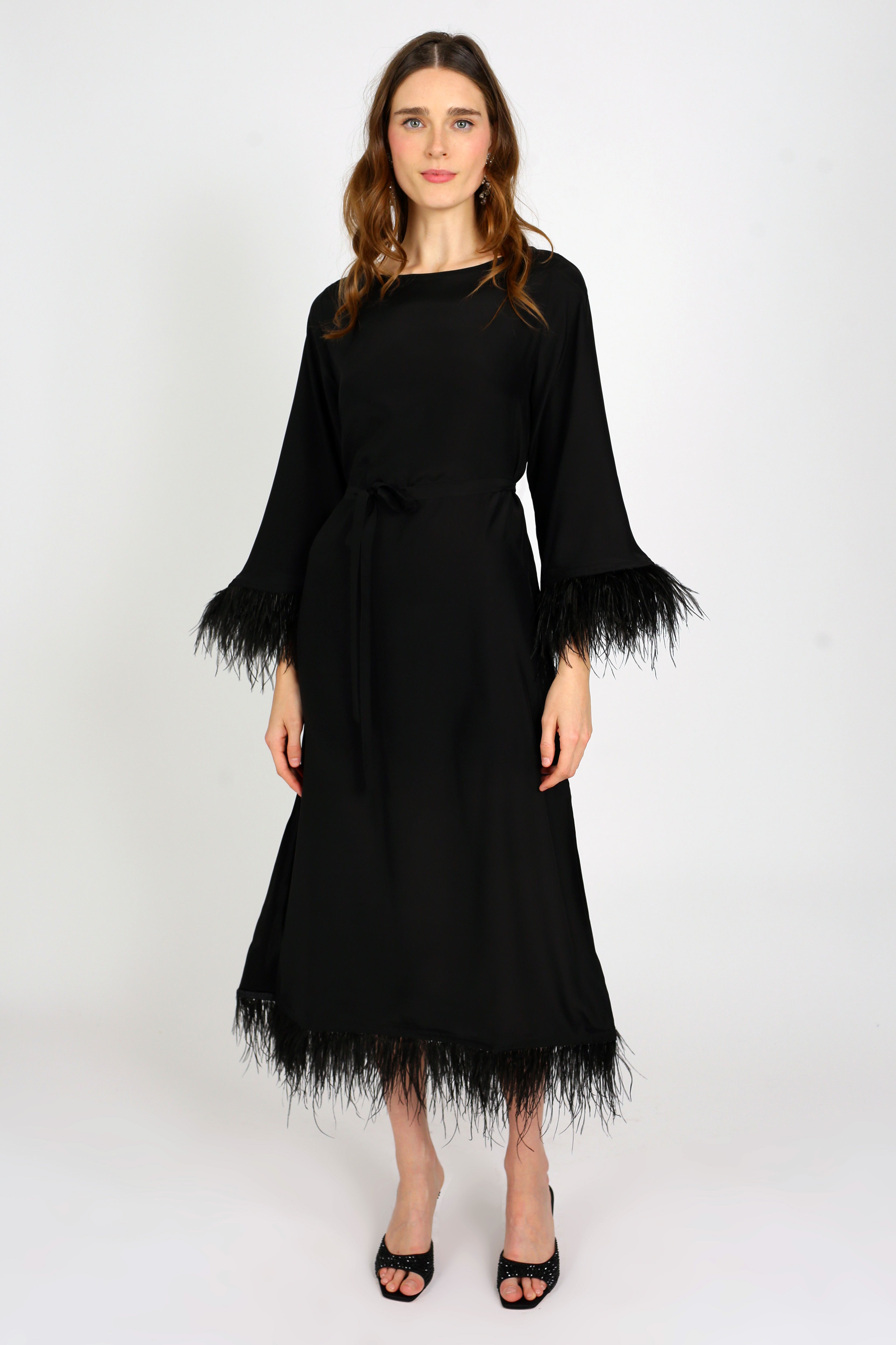 Andrea Feather Tunic - Black – HVN